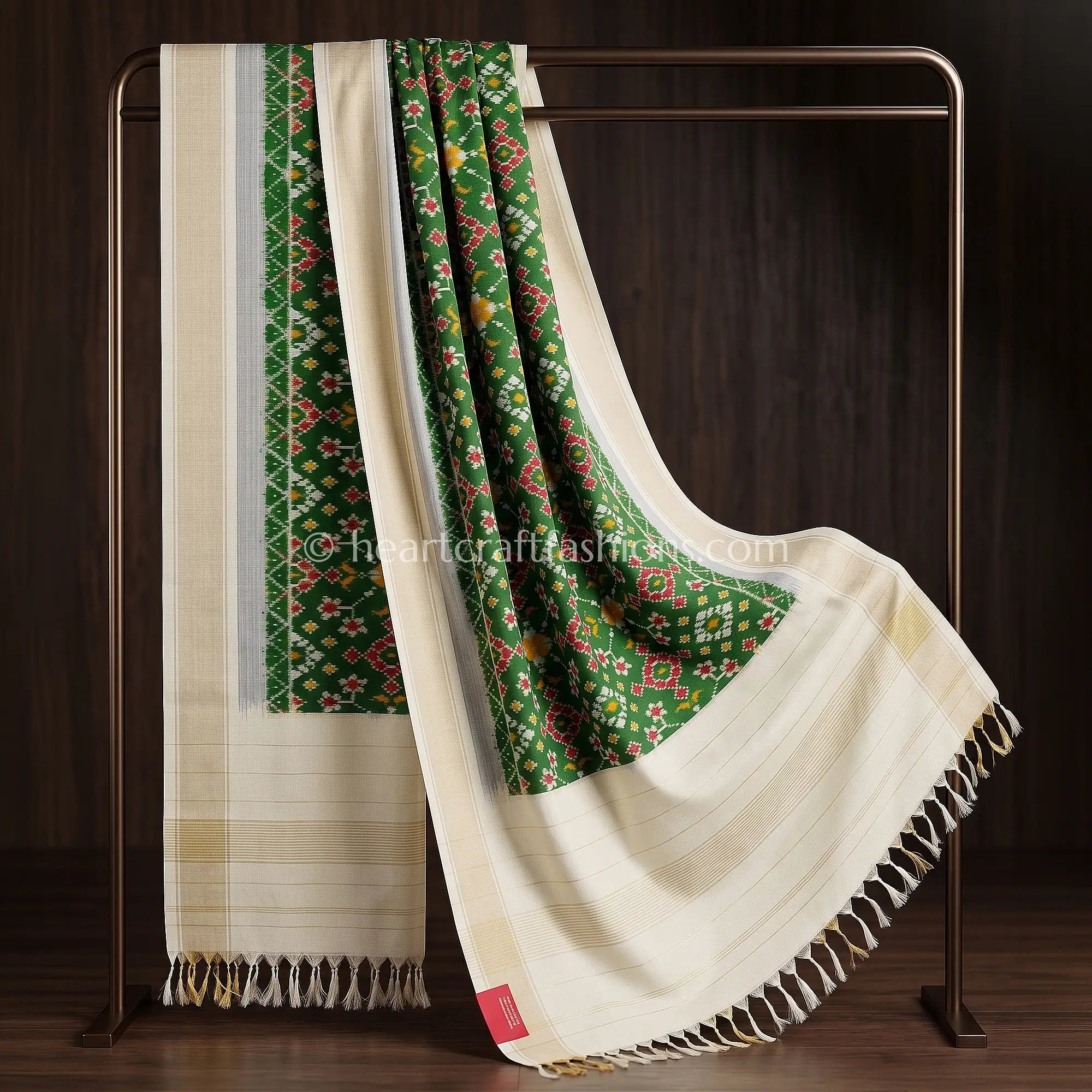 Parrot Green Patola Silk Dupatta