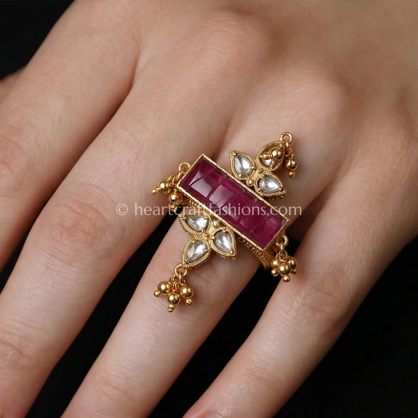 Amrapali Ruby Ghungroo Ring