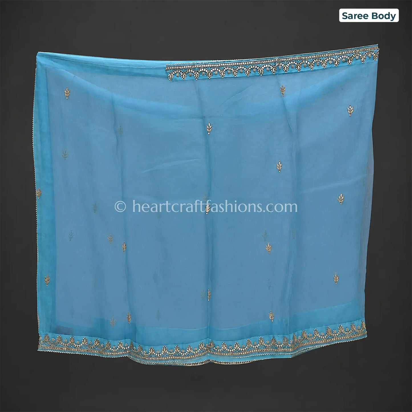 Azure Mor Organza Gota Patti Saree