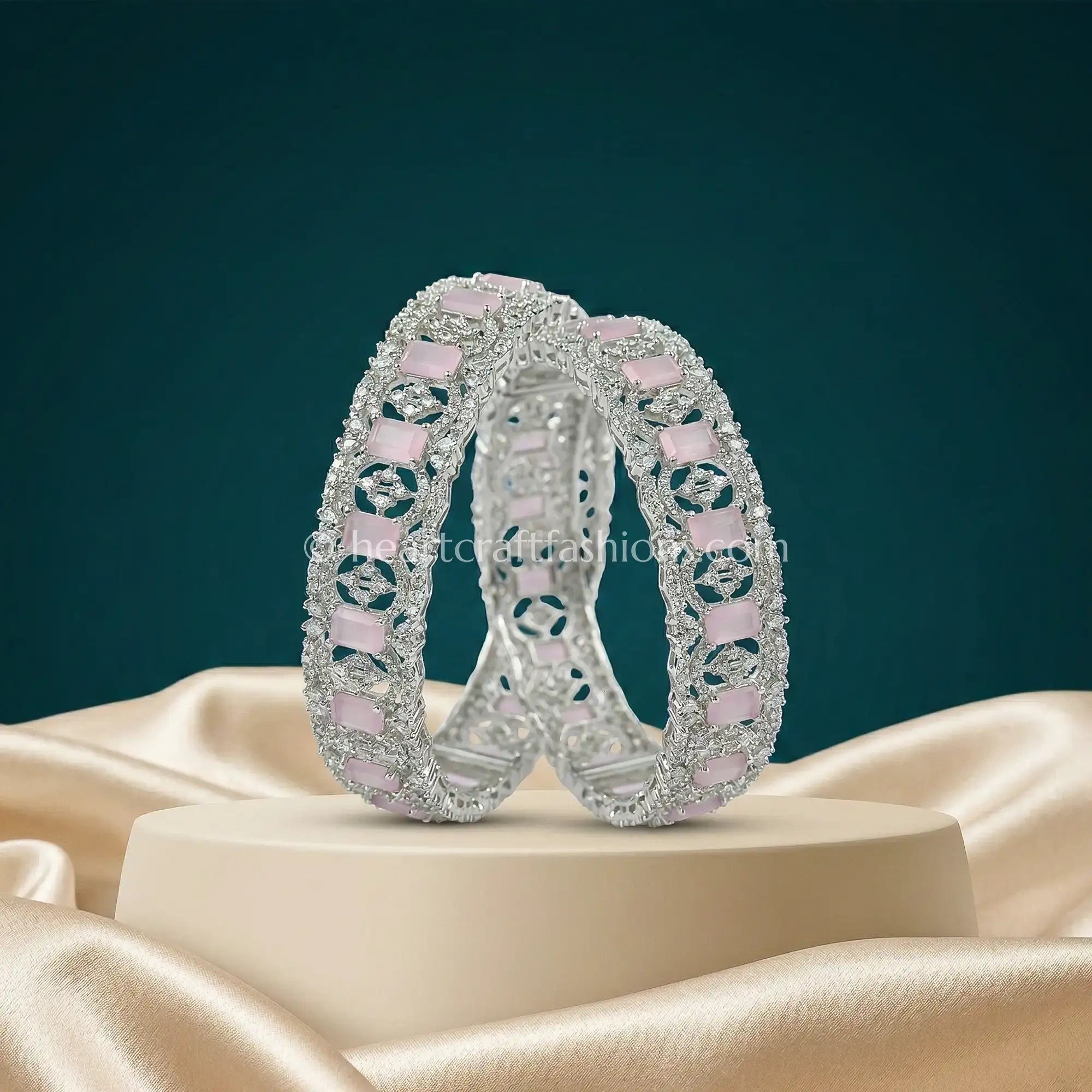 Baby Pink Zircon Elegance Openable Bangle
