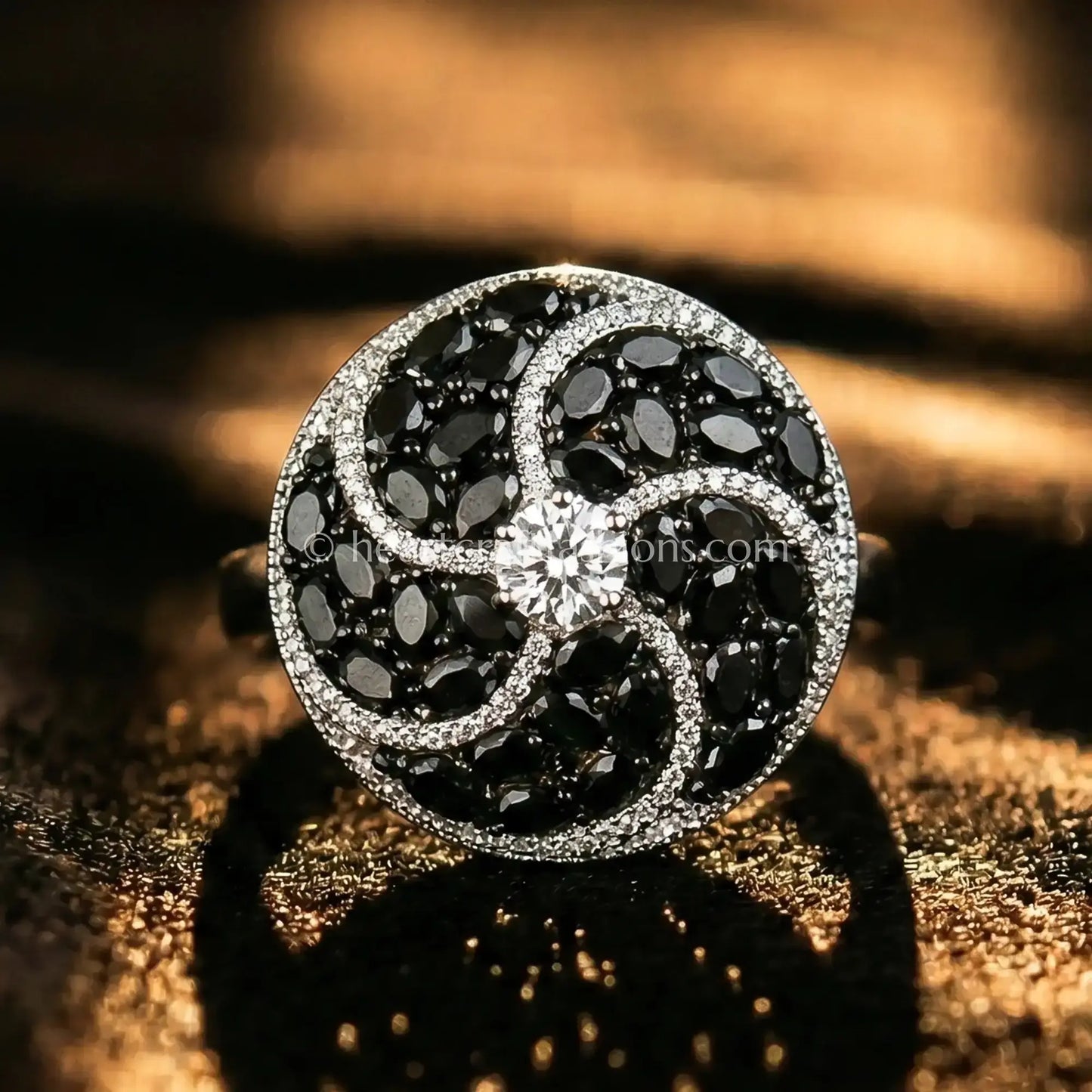 Blush Crystal Halo Statement Ring