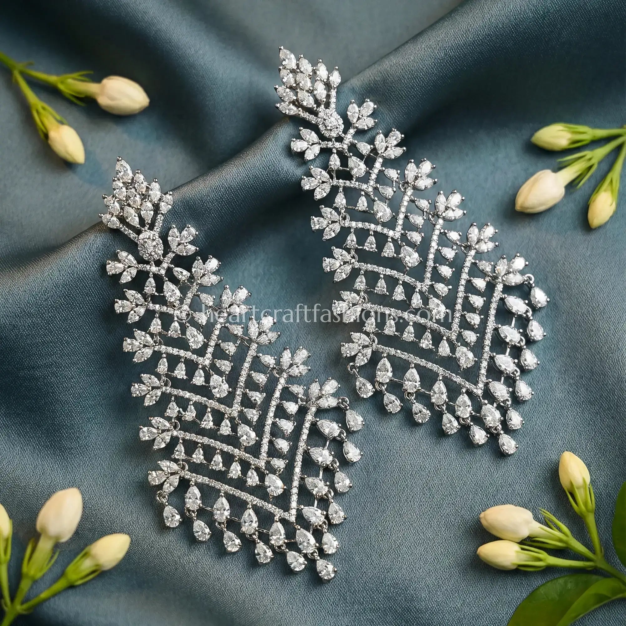 Cascading Crystal Vine Earrings