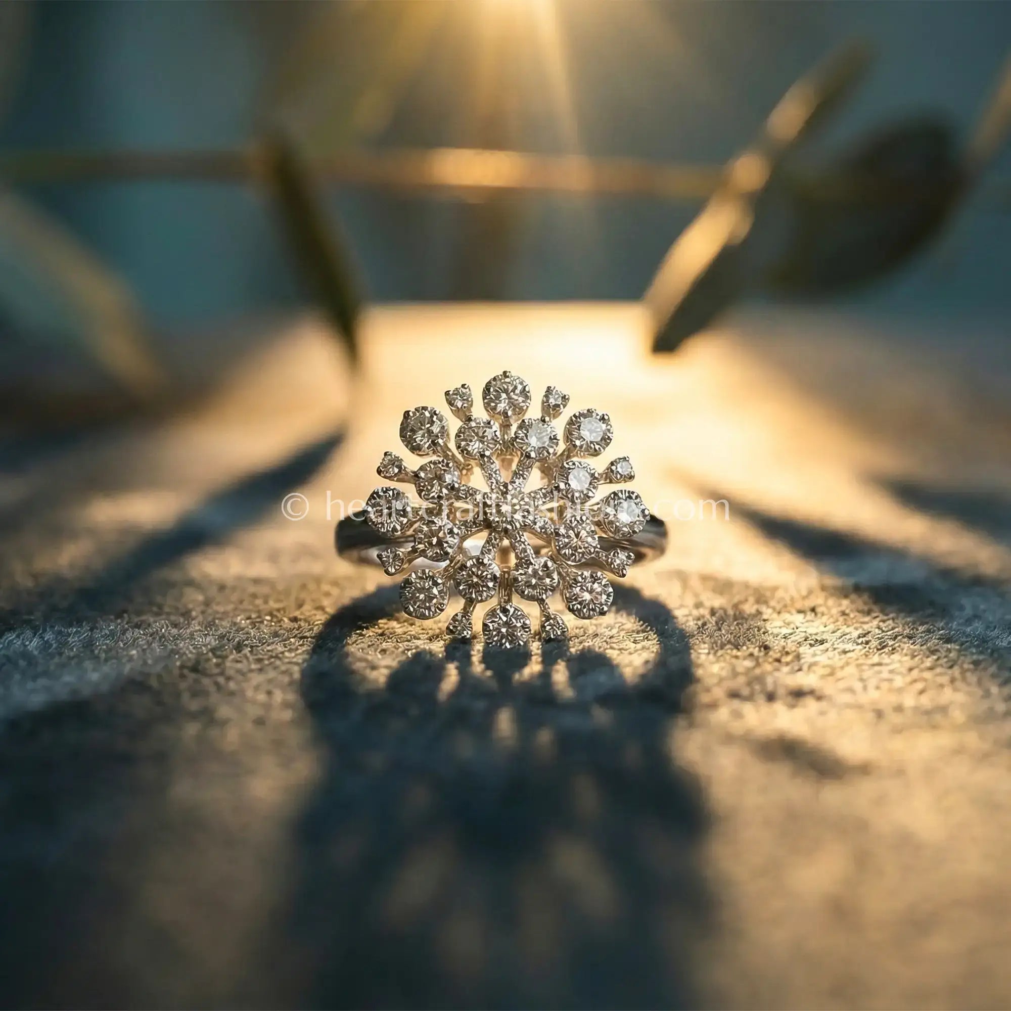 Celestial Sparkle Floral Statement Ring