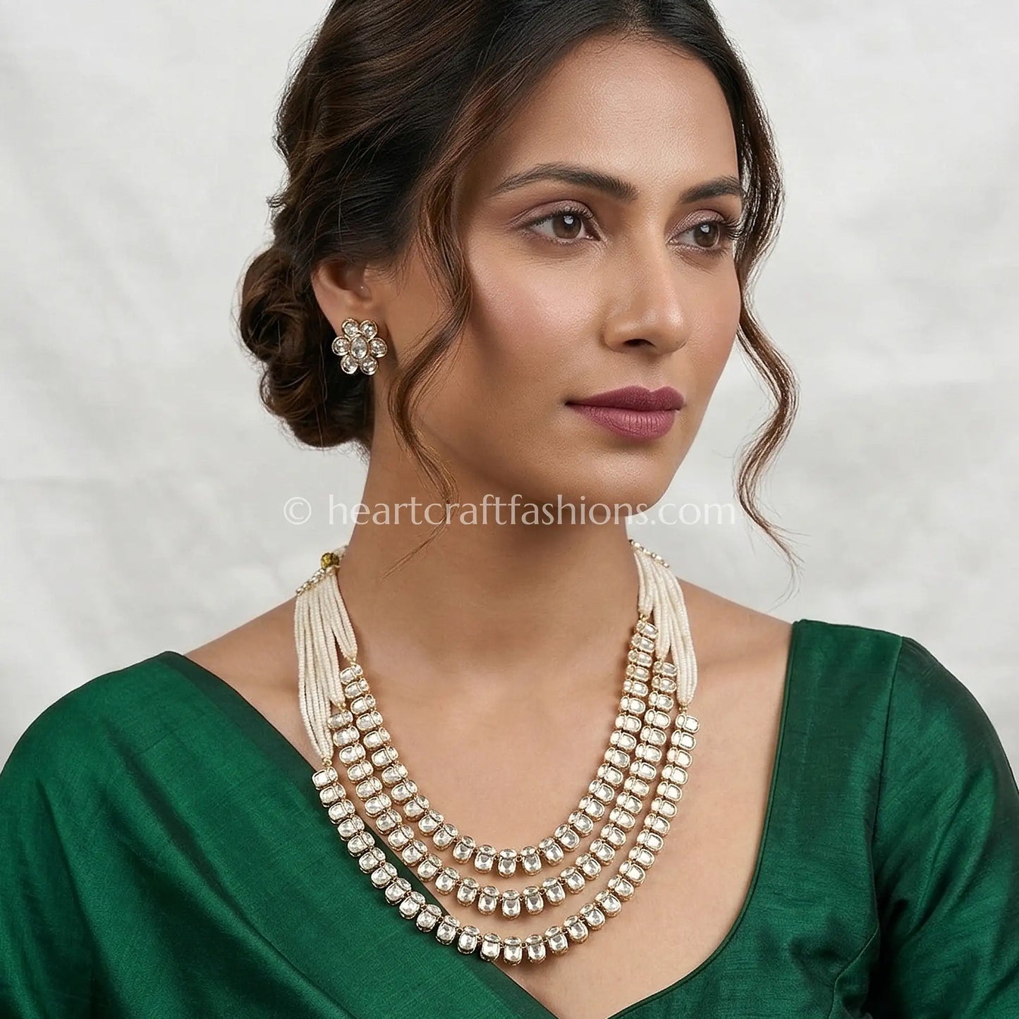 Chaandrekha Sunehri Kundan Layered Haar