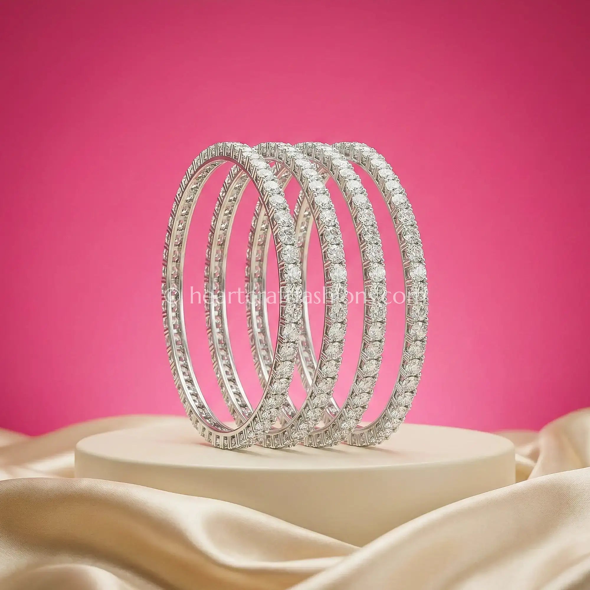 Classic Sparkle Zircon Non-Openable Bangles (Set of 4)
