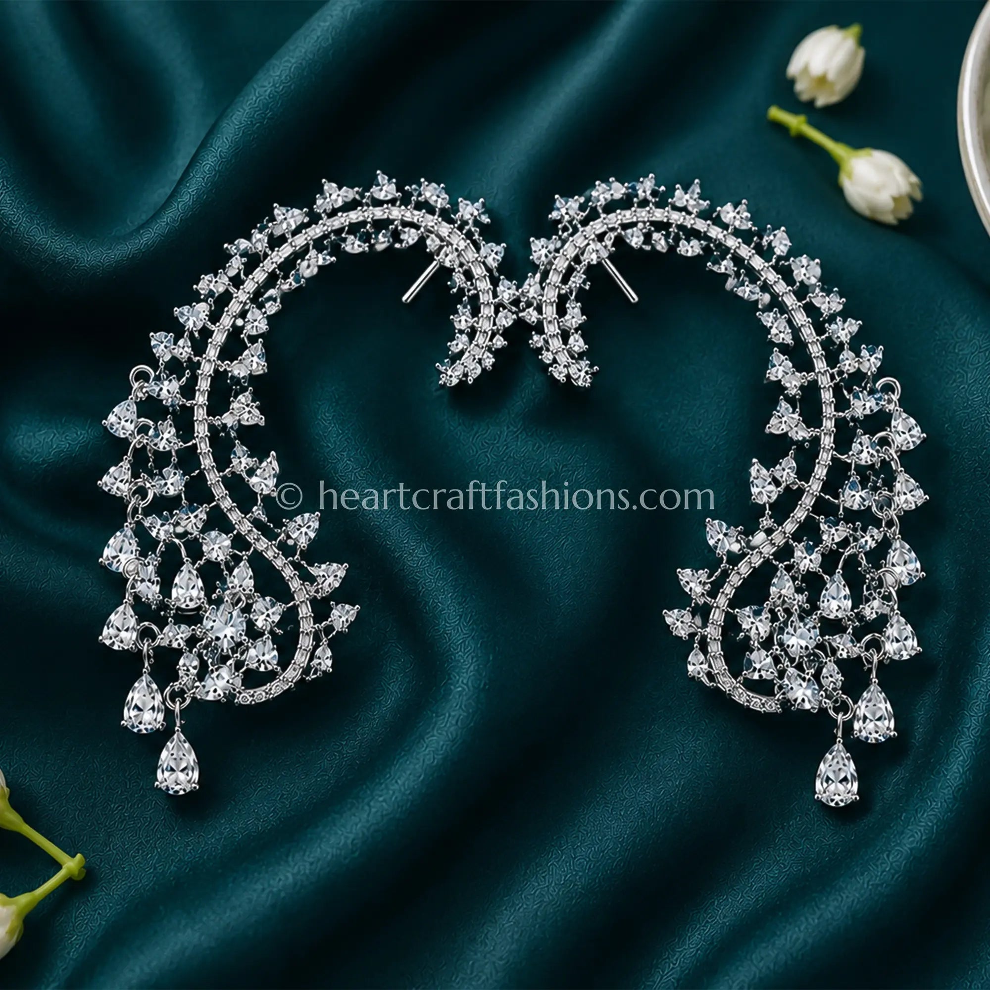 Crystal White Zircon Crescent Ear Cuff