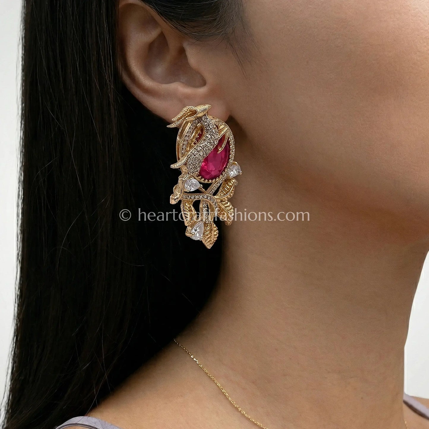 Deer Ruby Zircon Studs
