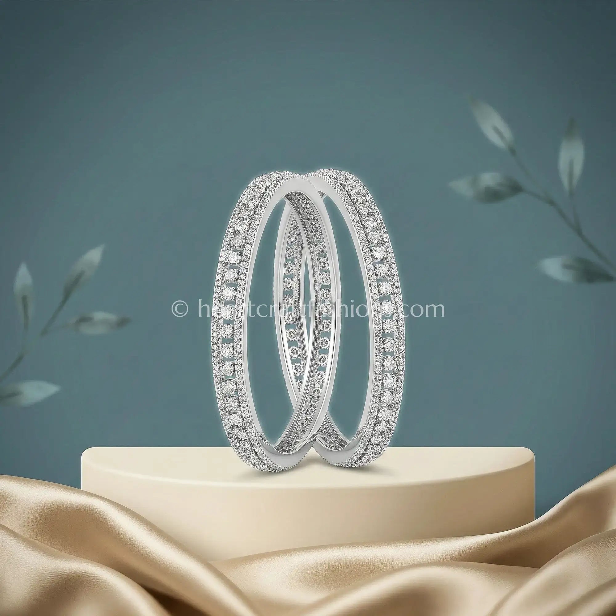 Diamond White Zircon Classic Non-Openable Bangles