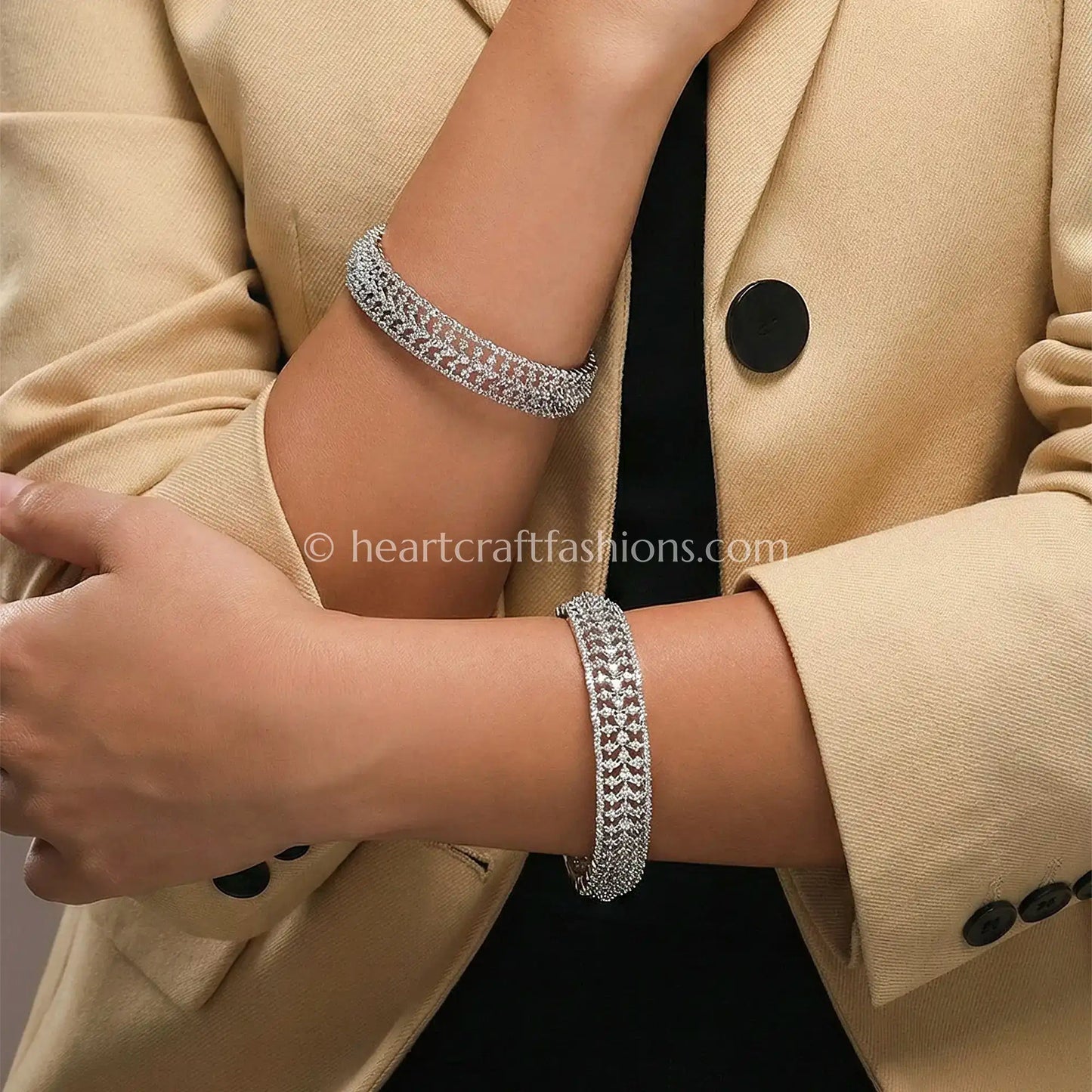 Diamond White Zircon Elegance Openable Kada
