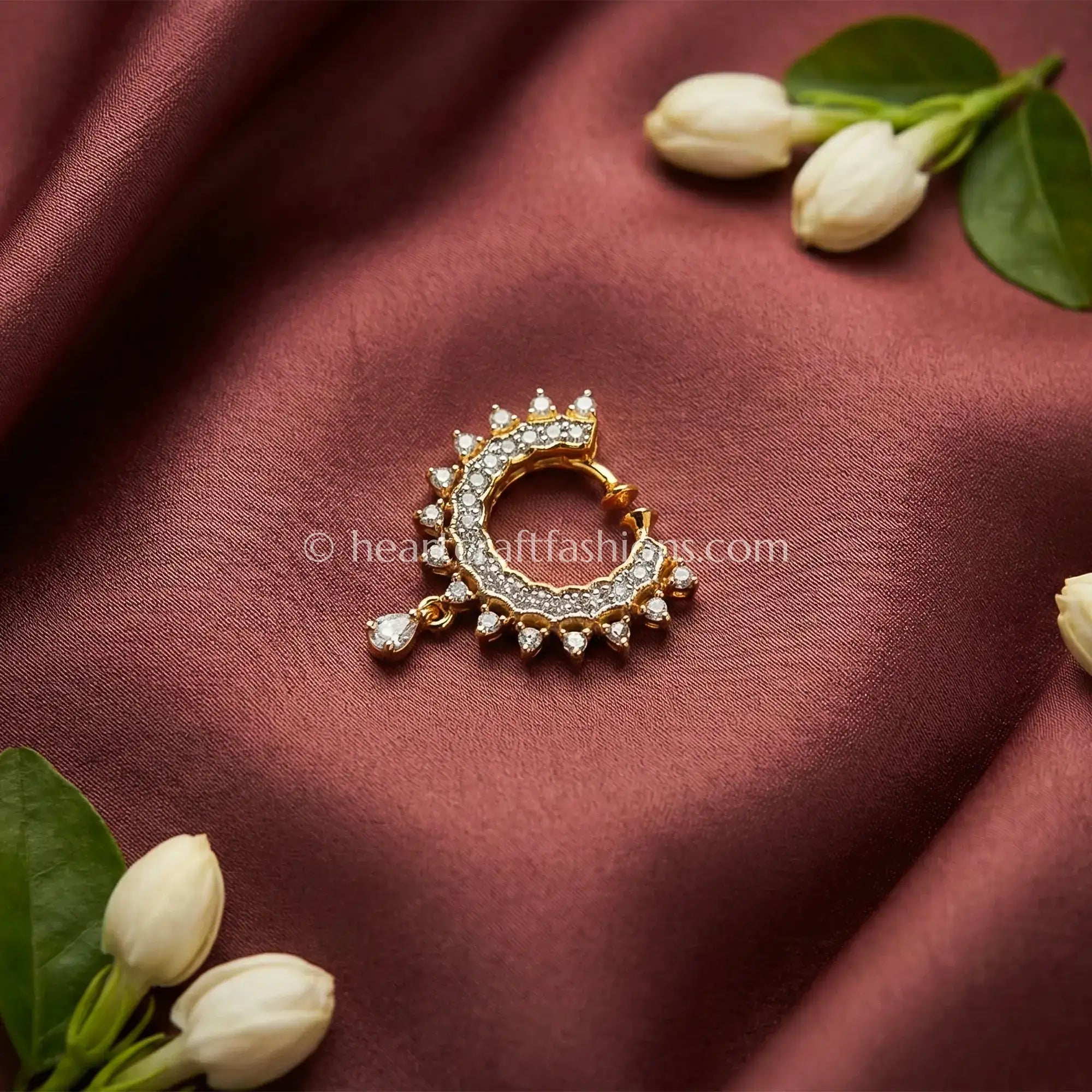 Dual Tone Crystal Crown Nath