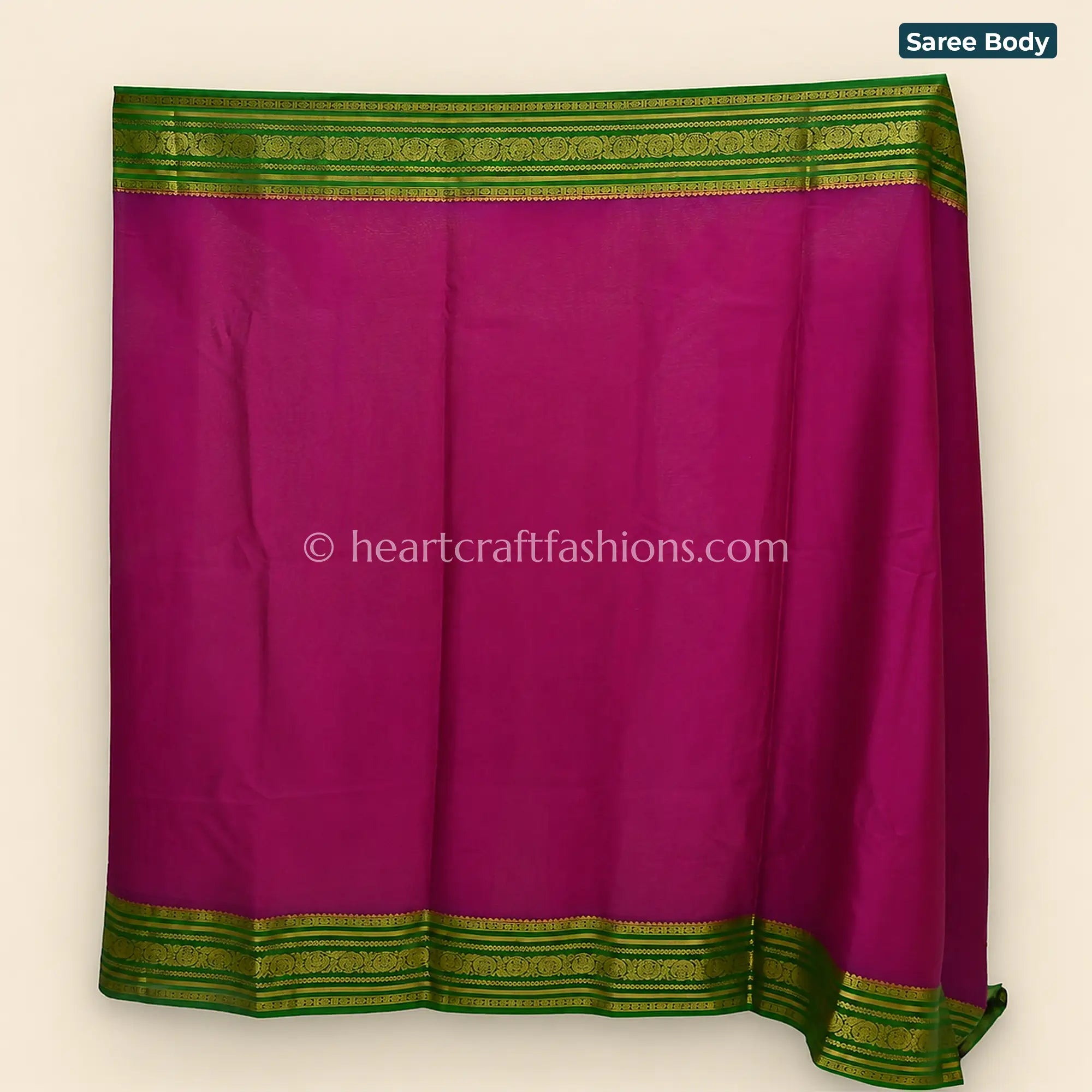 Elegant Emerald Green Bangalore Silk Saree
