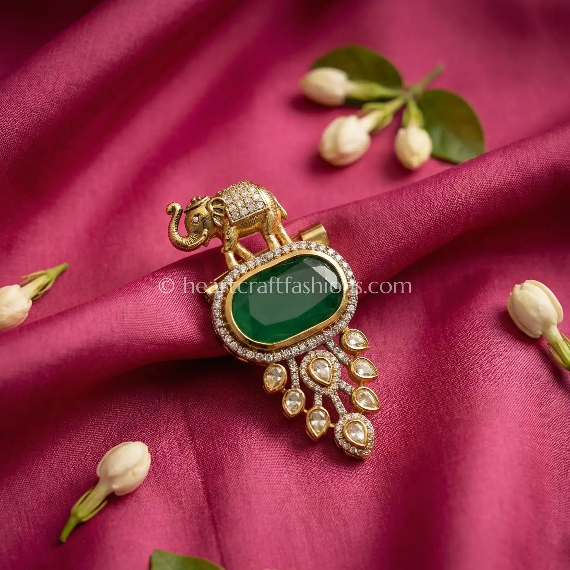 Emerald Green Royal Kalangi Brooch