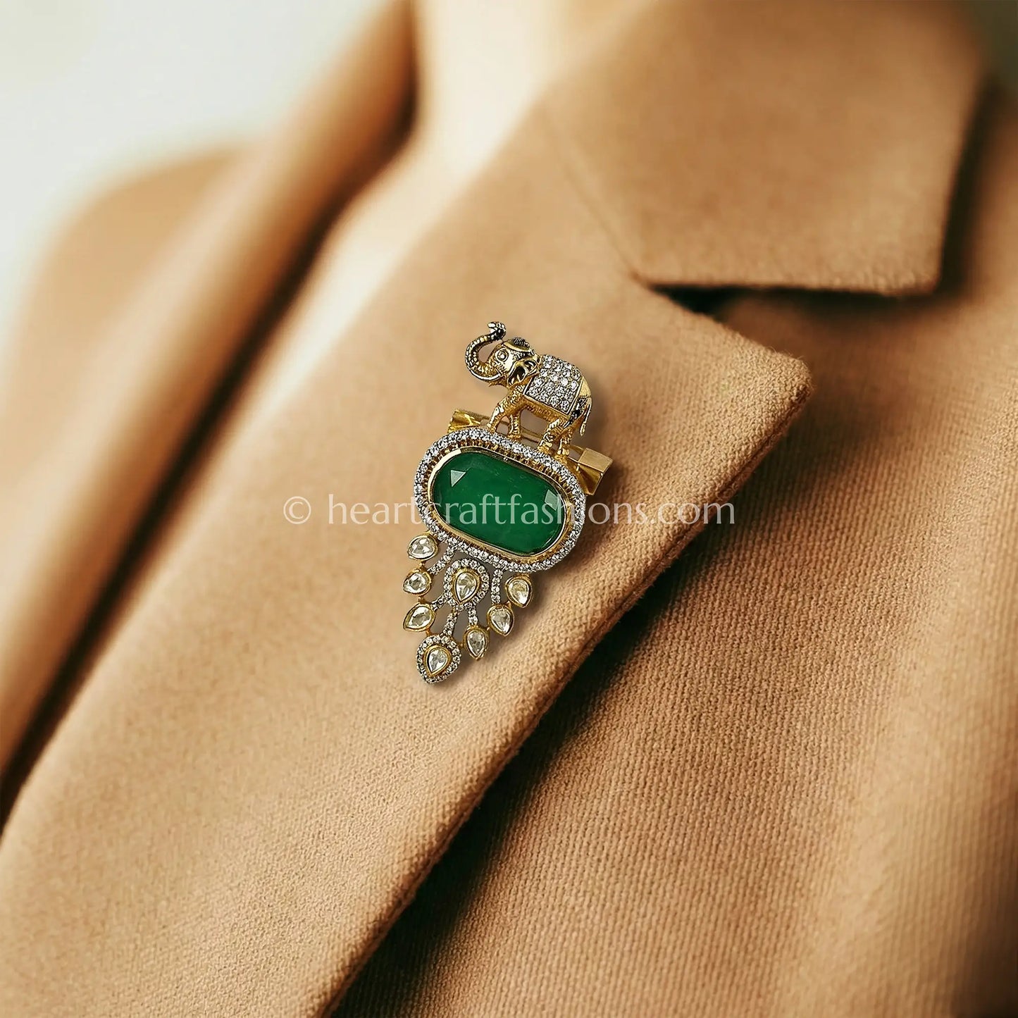 Emerald Green Royal Kalangi Brooch