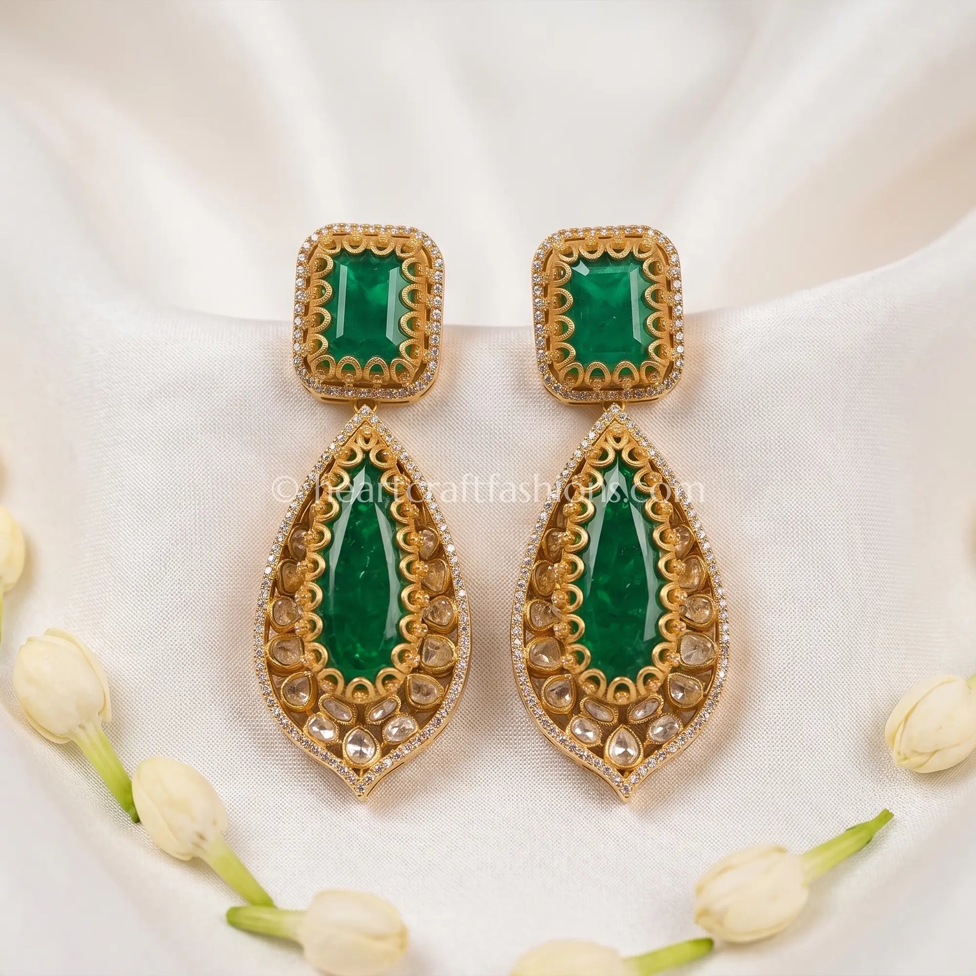 Emerald Royal Moissanite Danglers