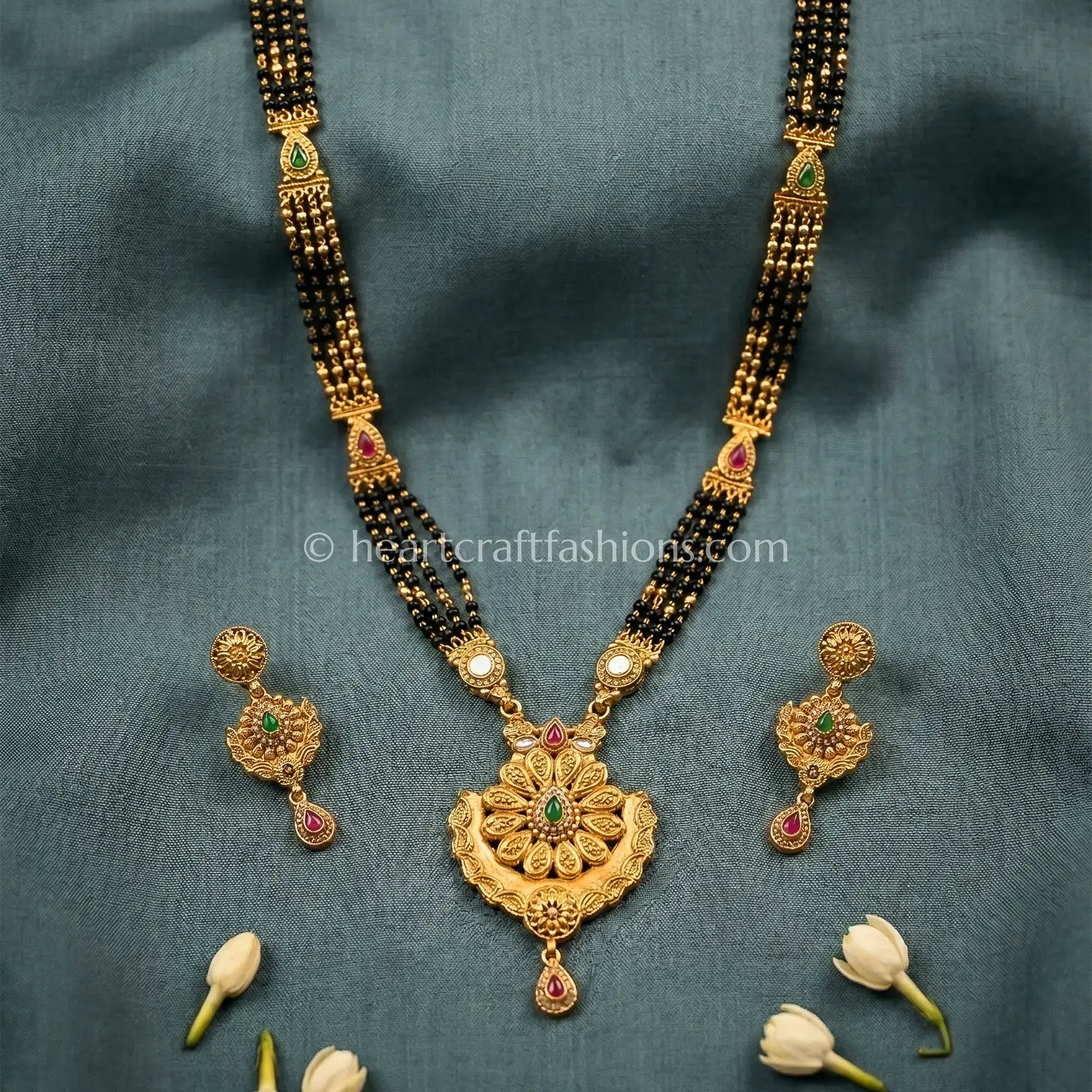 Floral Pendant Mangalsutra Set