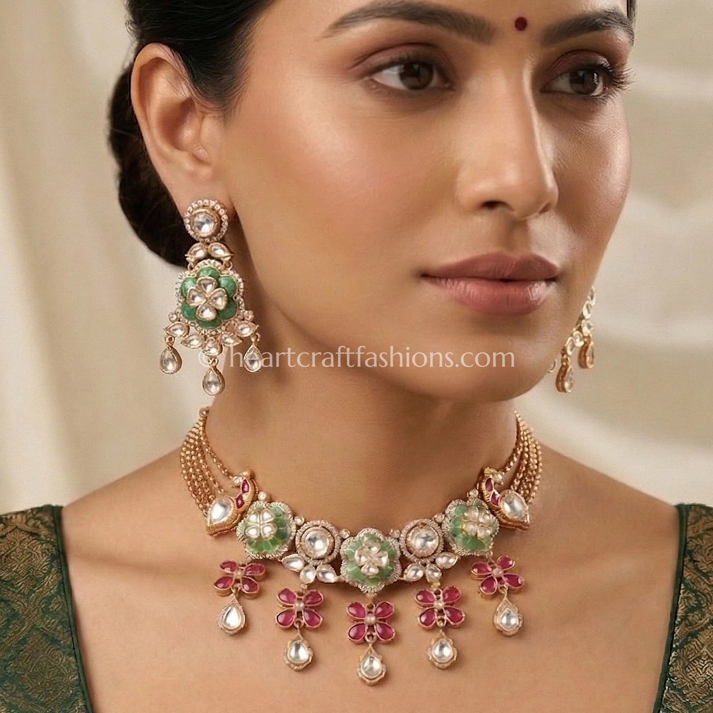 Gulnaz Sunehri Kundan Floral Choker