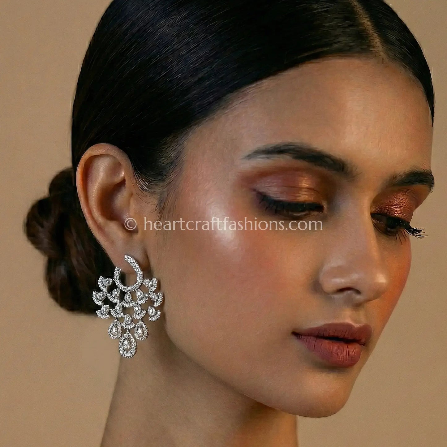 Grand Crystal Chandbali Earrings