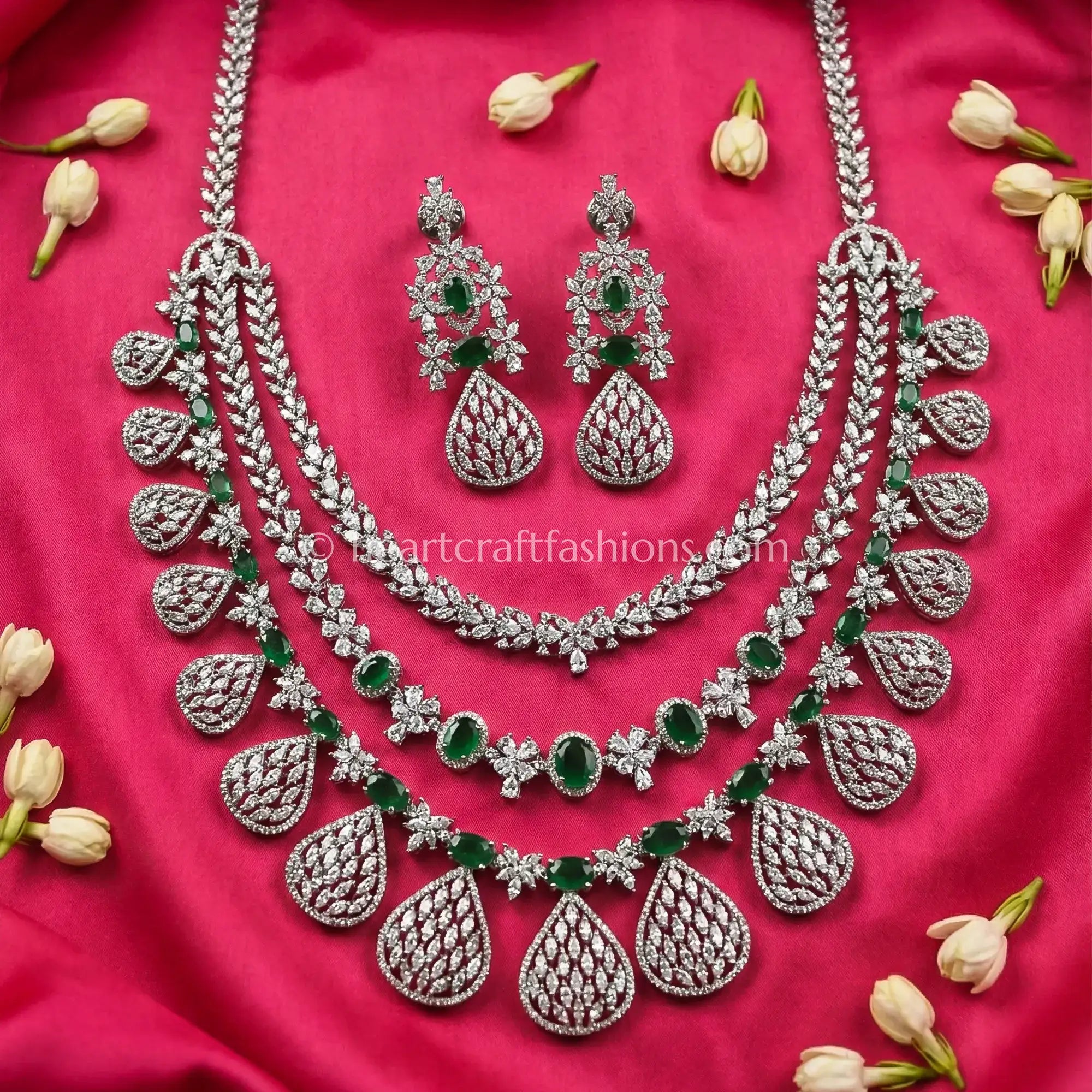 Green Layered Zircon Necklace