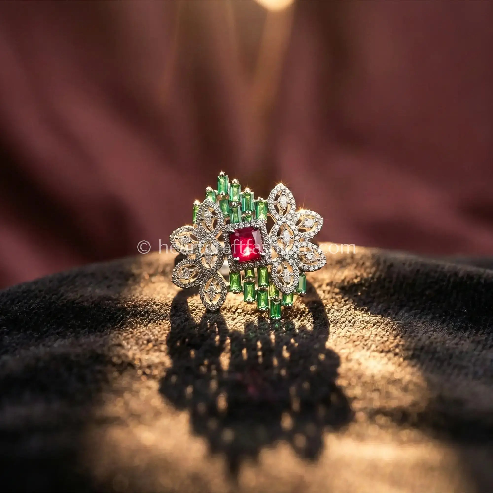 Gulnaar Emerald Garden Statement Ring