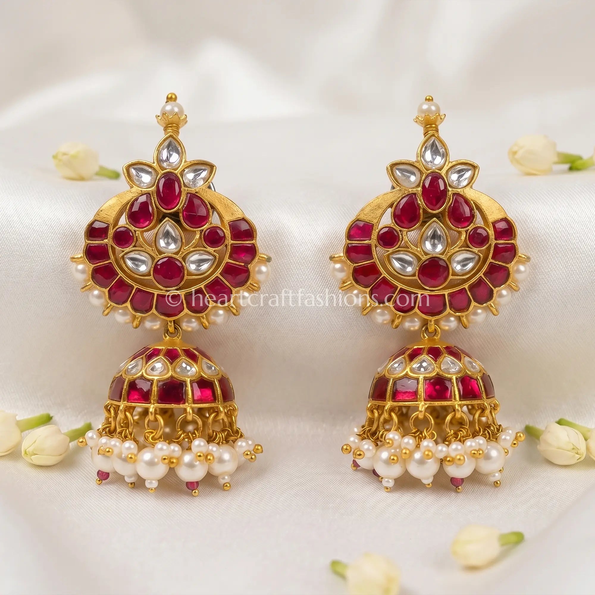 Gulnaar South Indian Jadau Kundan Jhumka Earrings