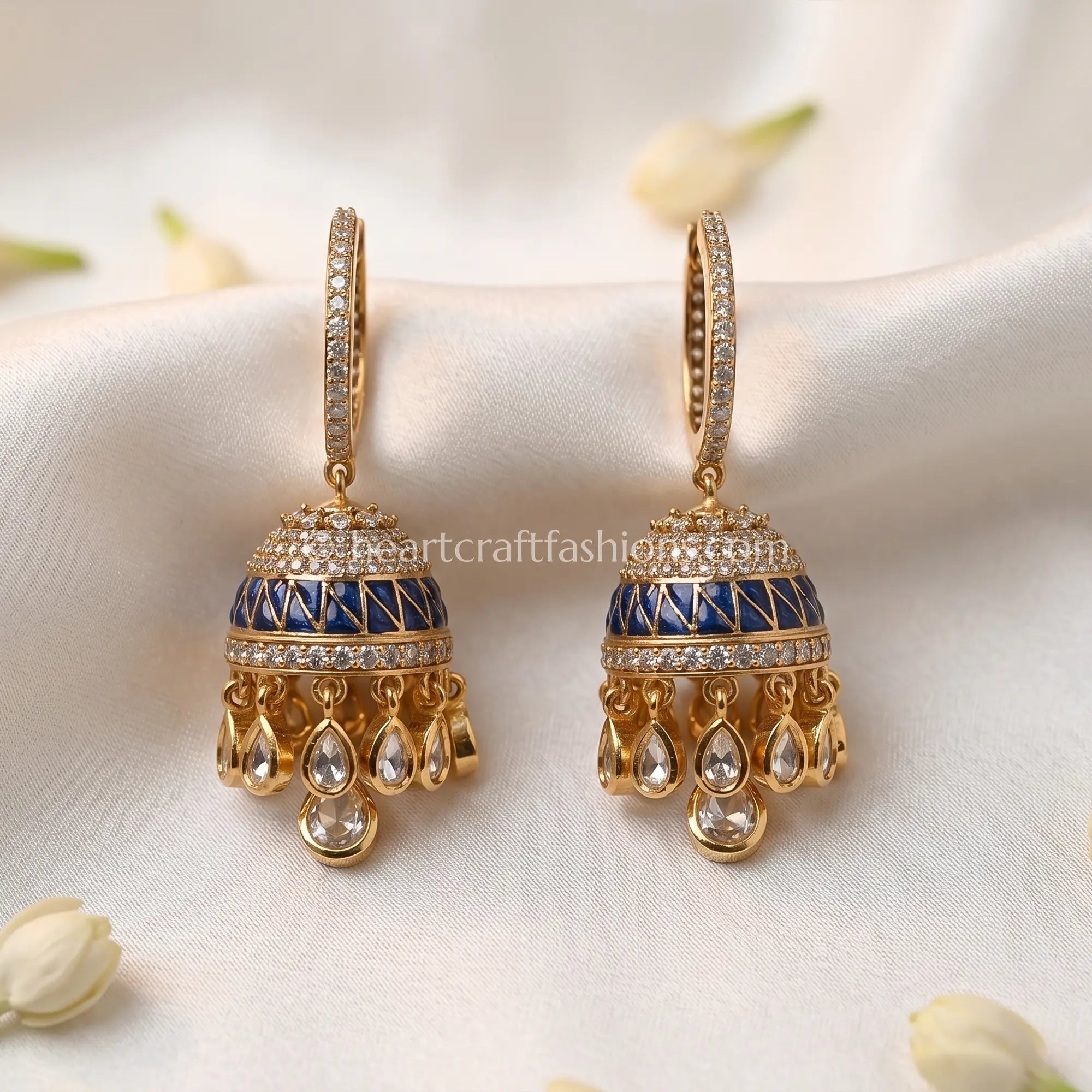 Gulruby Sunehri Kundan Bali
