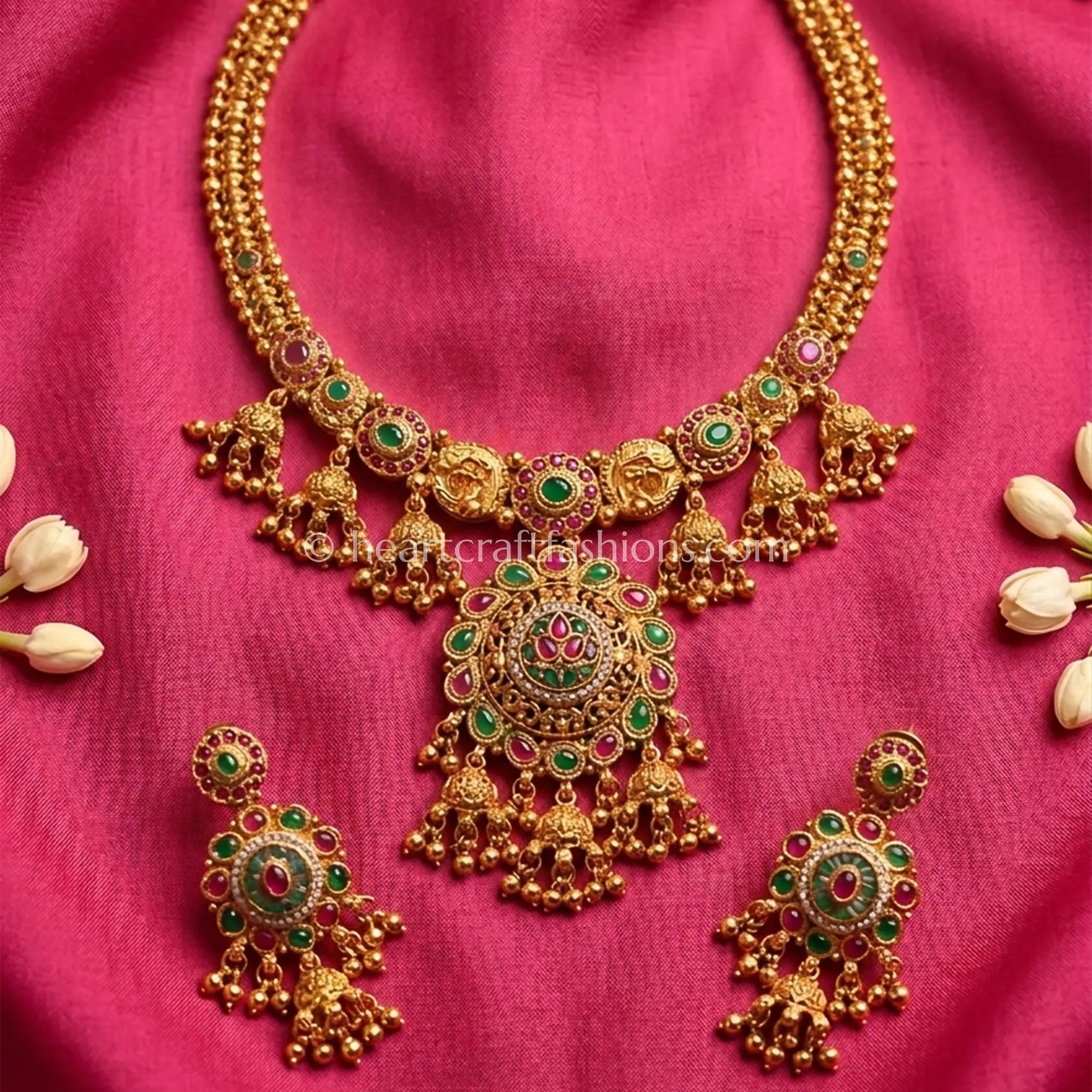 Heritage Rajwadi Multicolor Kundan Jhumki Choker