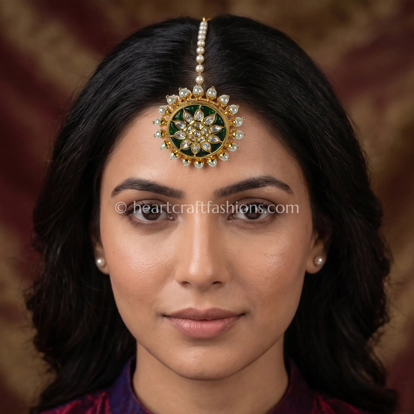 Heritage AC Emerald Flora Kundan & Pearl Borla