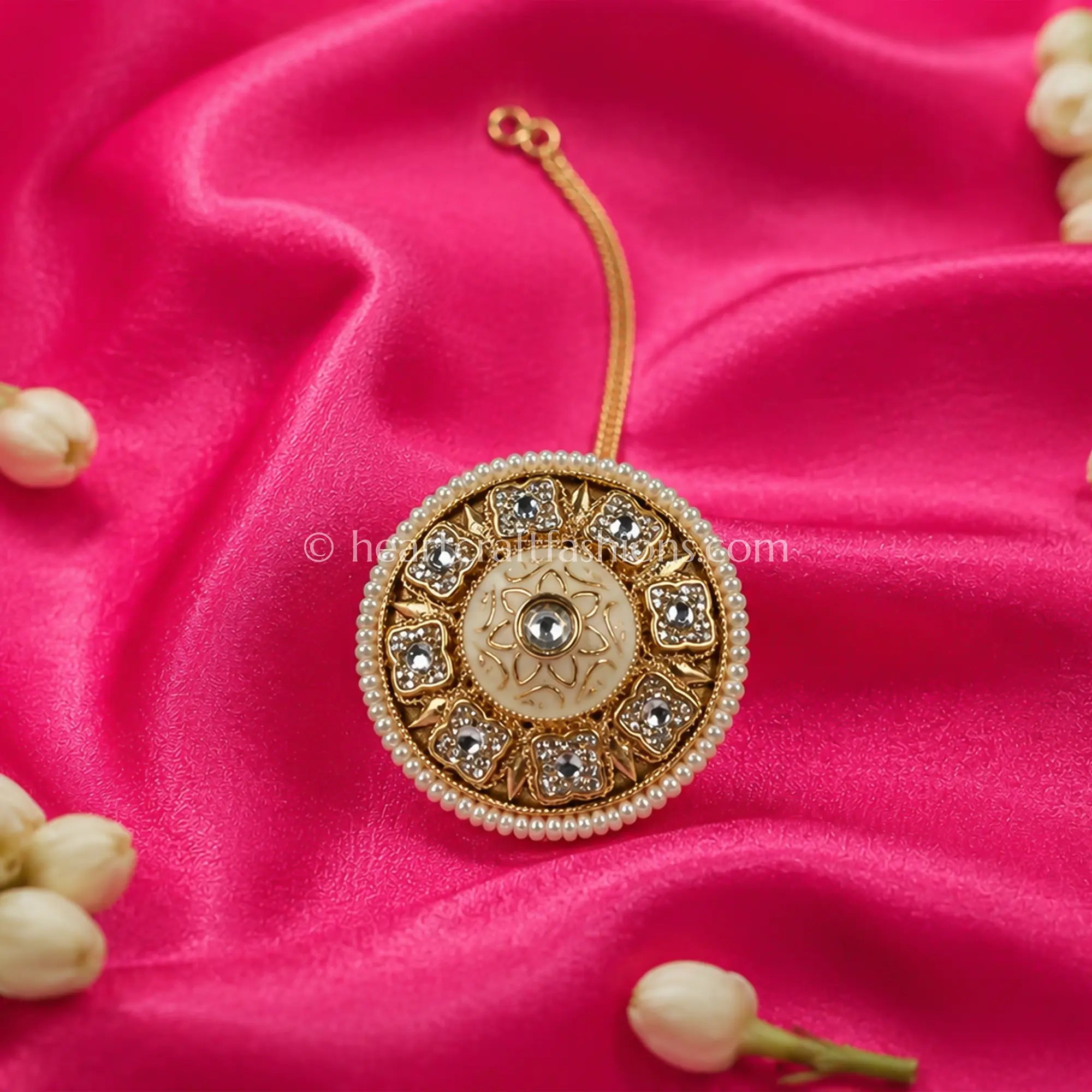 Heritage Off-White Meenakari & Gold Filigree Borla