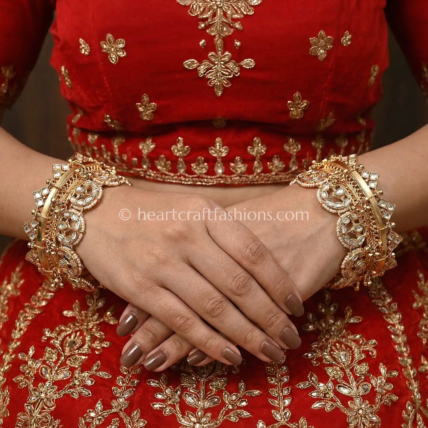 Heritage Polki Filigree Kada Set