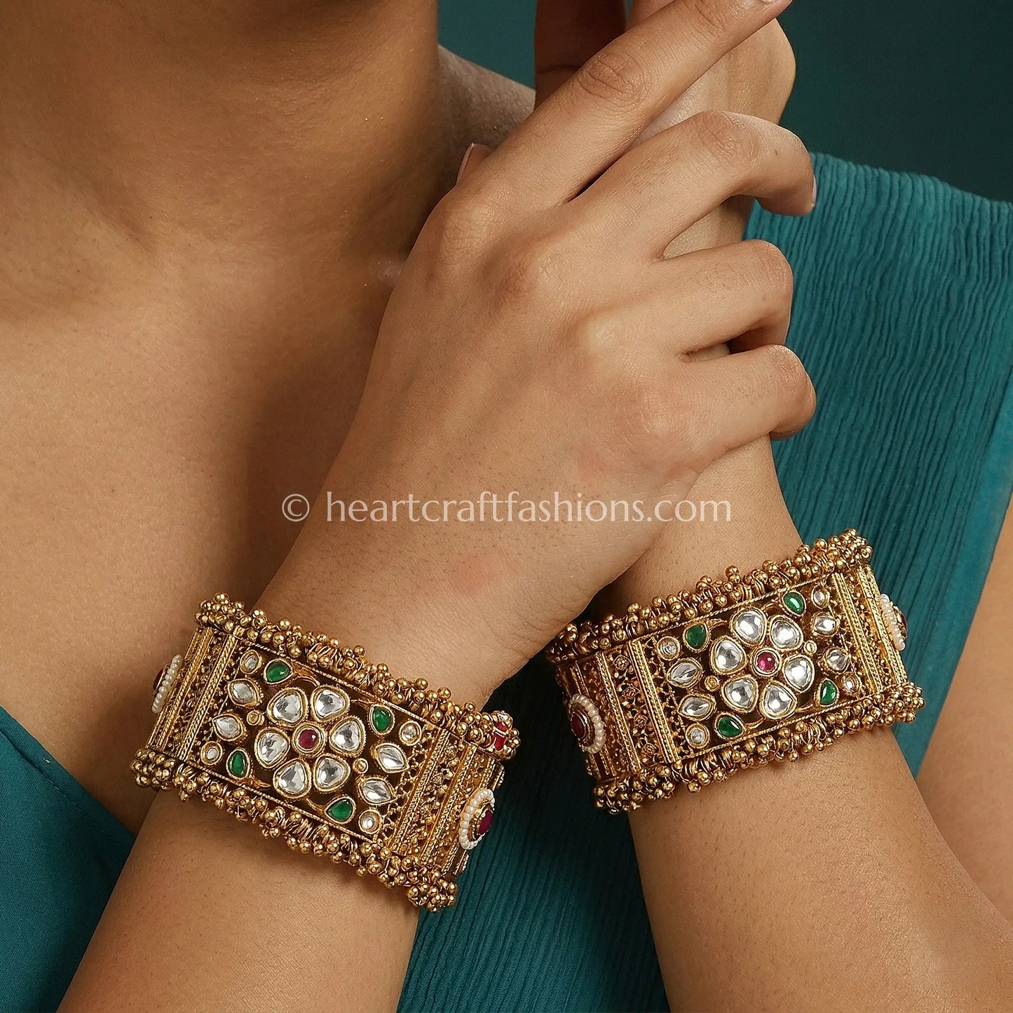 Heritage Ruby Emerald Kundan Patla