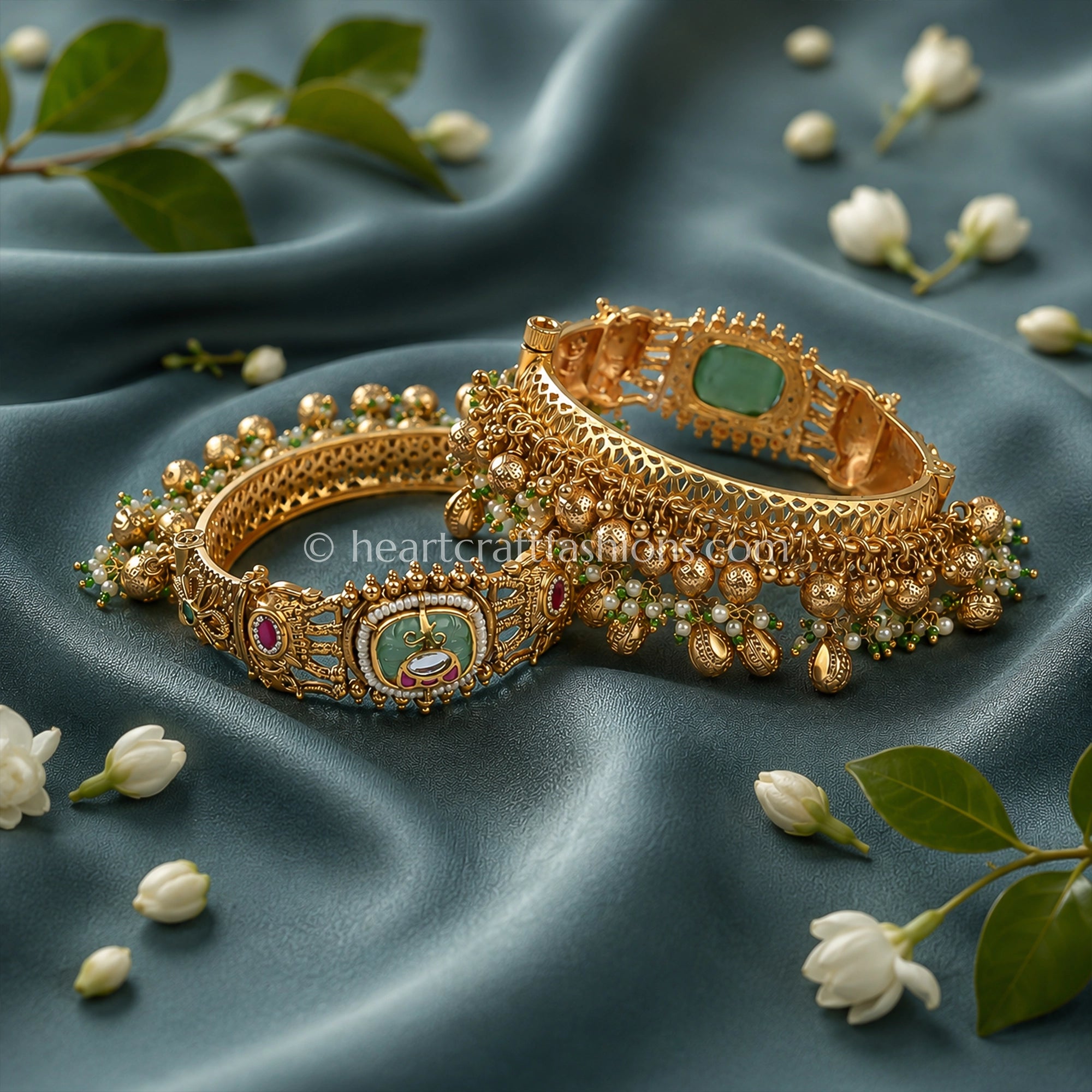 Heritage Emerald Ruby Kundan Charm Patla