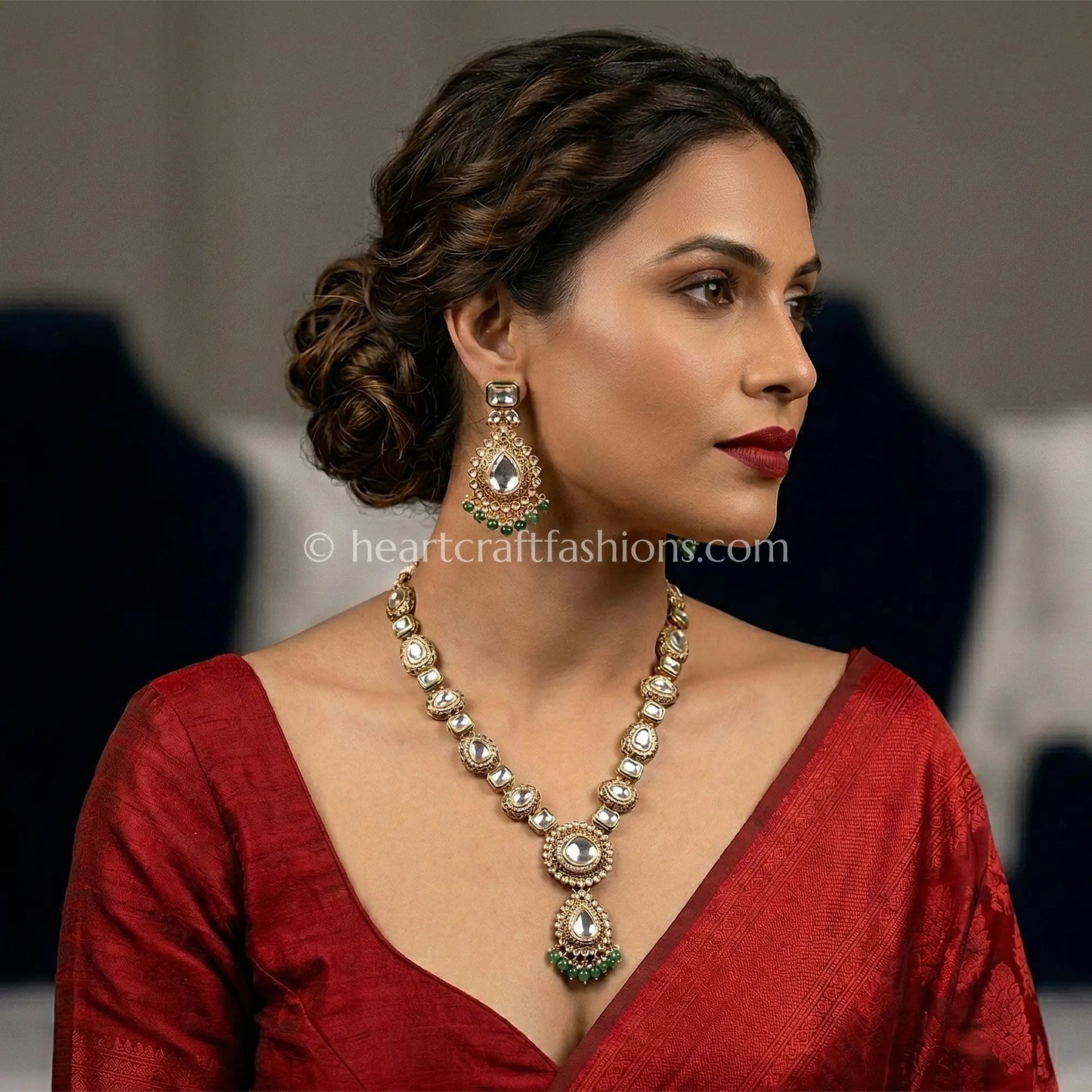 Imperial Moissanite Polki Statement Necklace