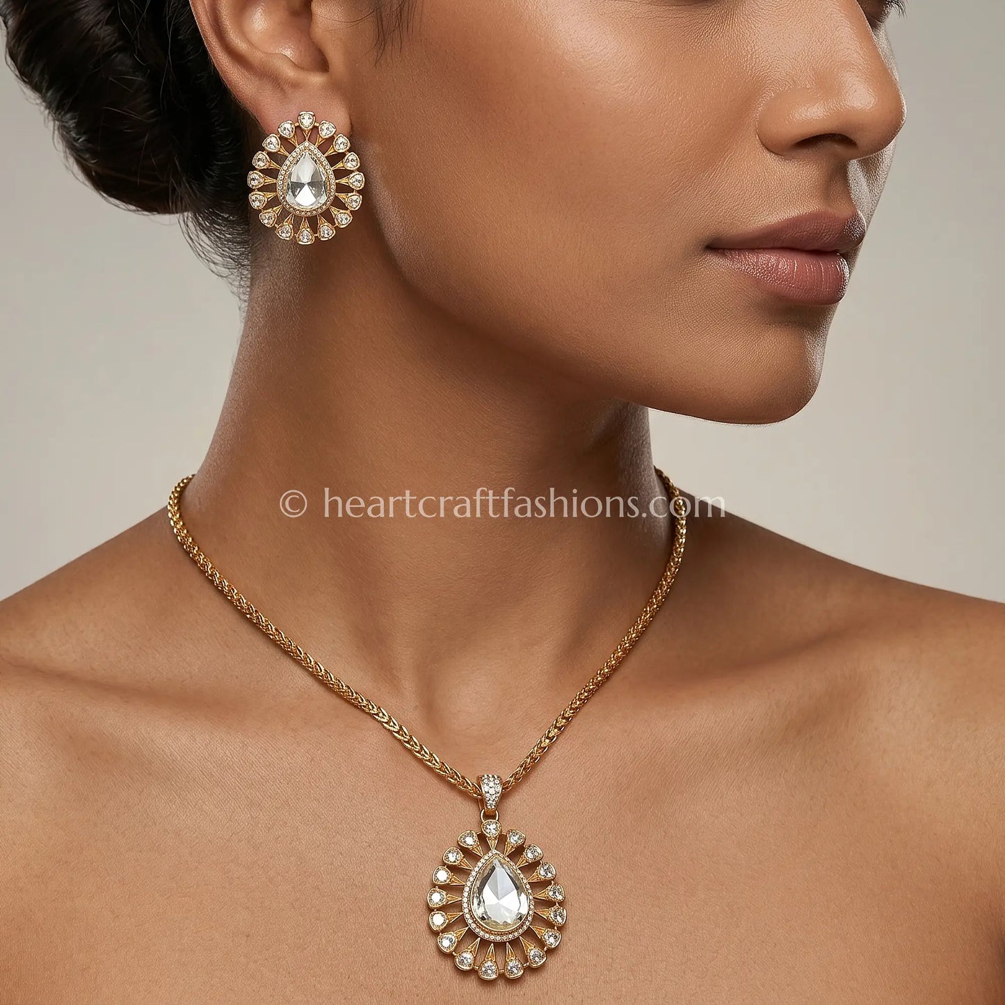 Imperial Moissanite Pendant Set