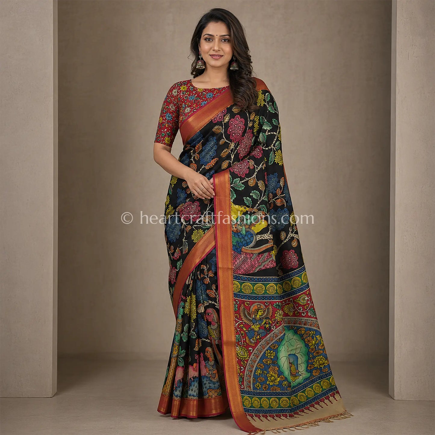 Krishna Kalamkari Bangalore Silk Saree