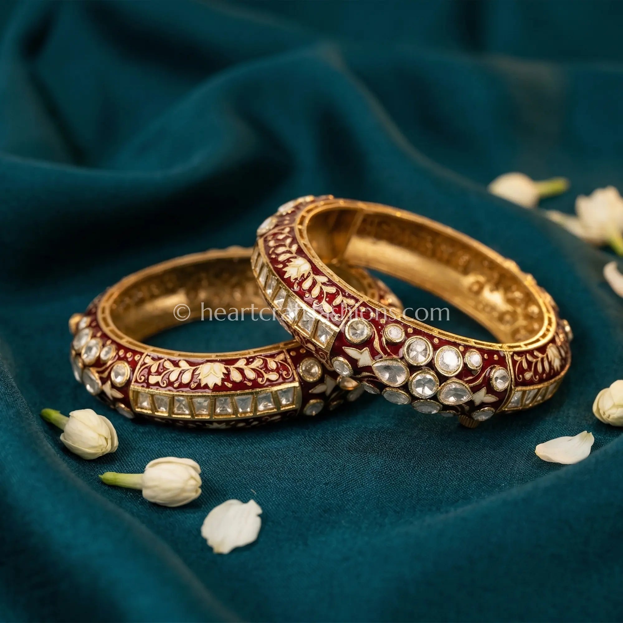 Maroon Meenakari Sunehri Kundan Patla