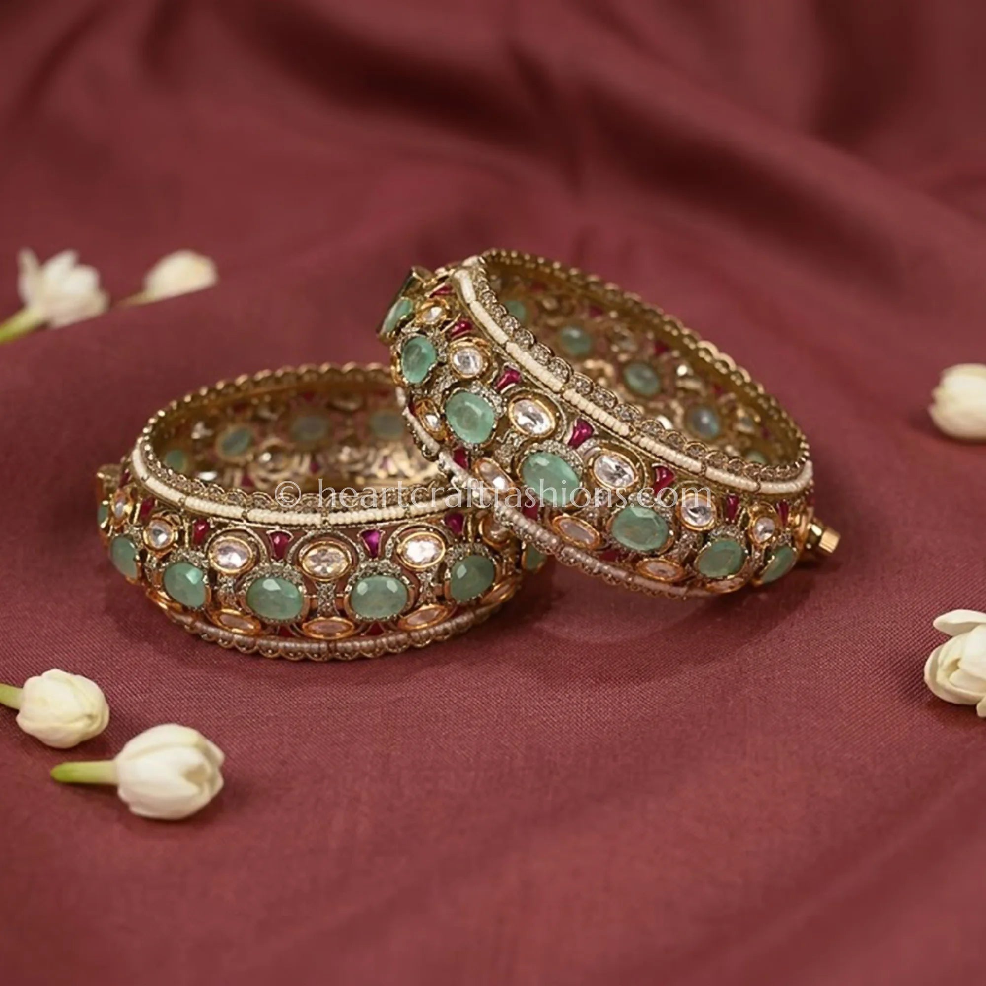 Mint Green Doublet Sunehri Kundan Patla