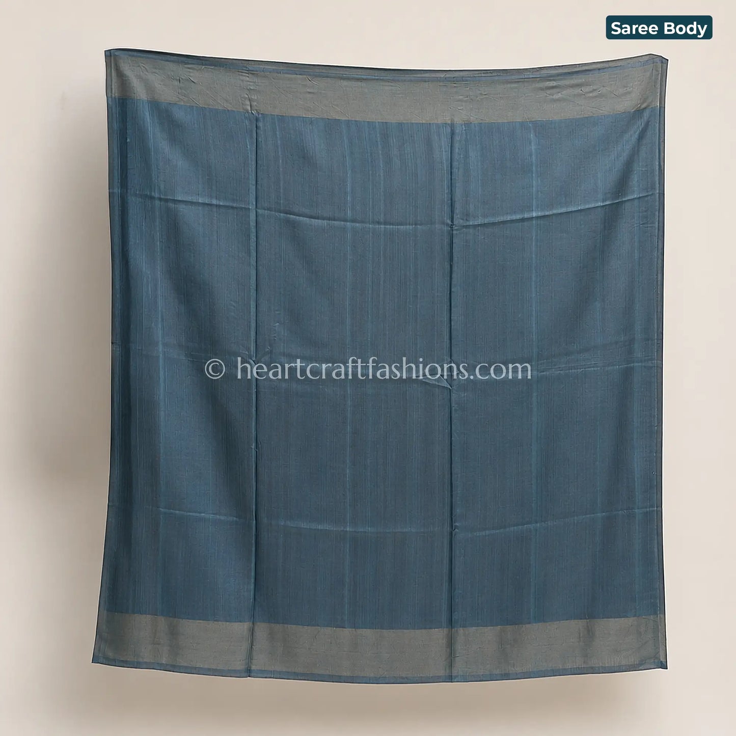 Misty Greyish Blue Half Tusser Half Silk Saree
