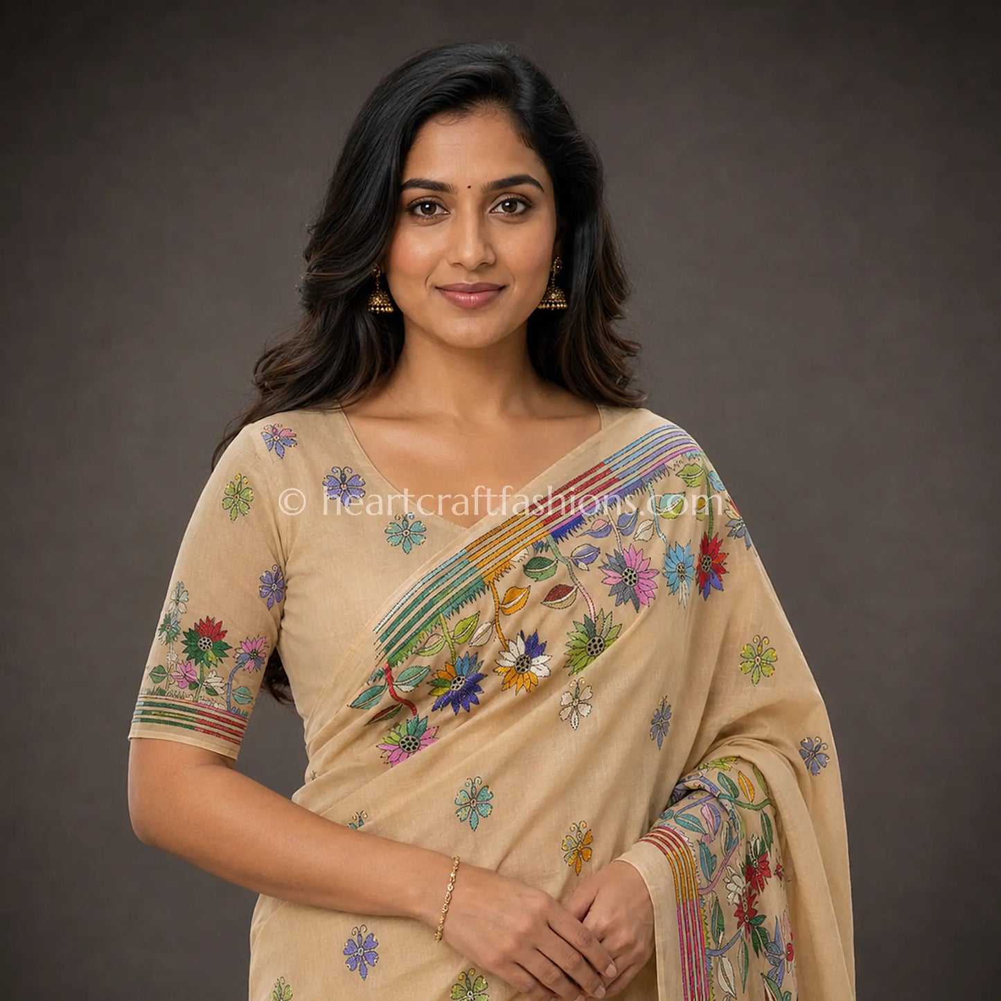 Mithi Tota Kalkata Gachi Tussar Kantha Handloom Saree