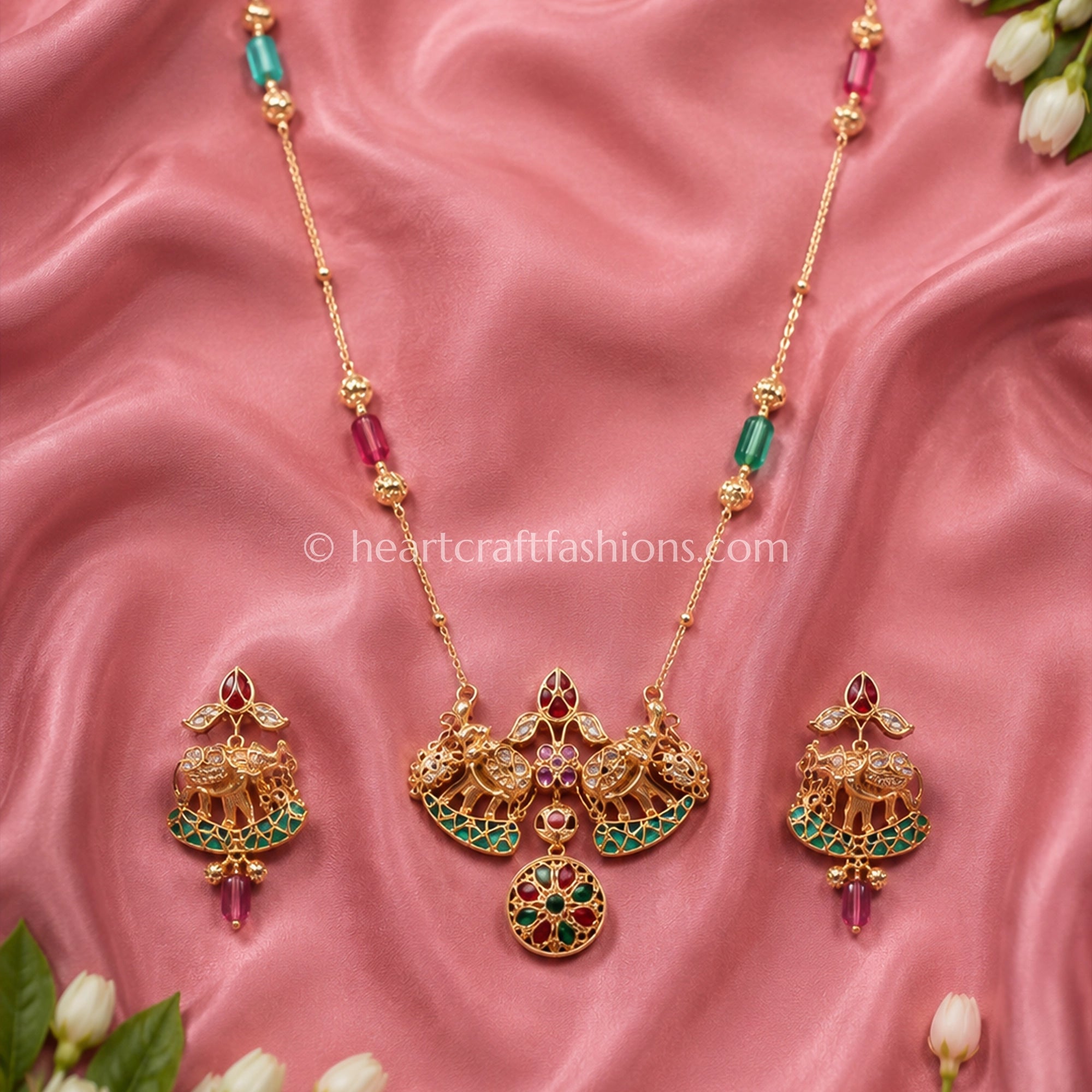 Navrang Amrapali Elephant Pendant Set