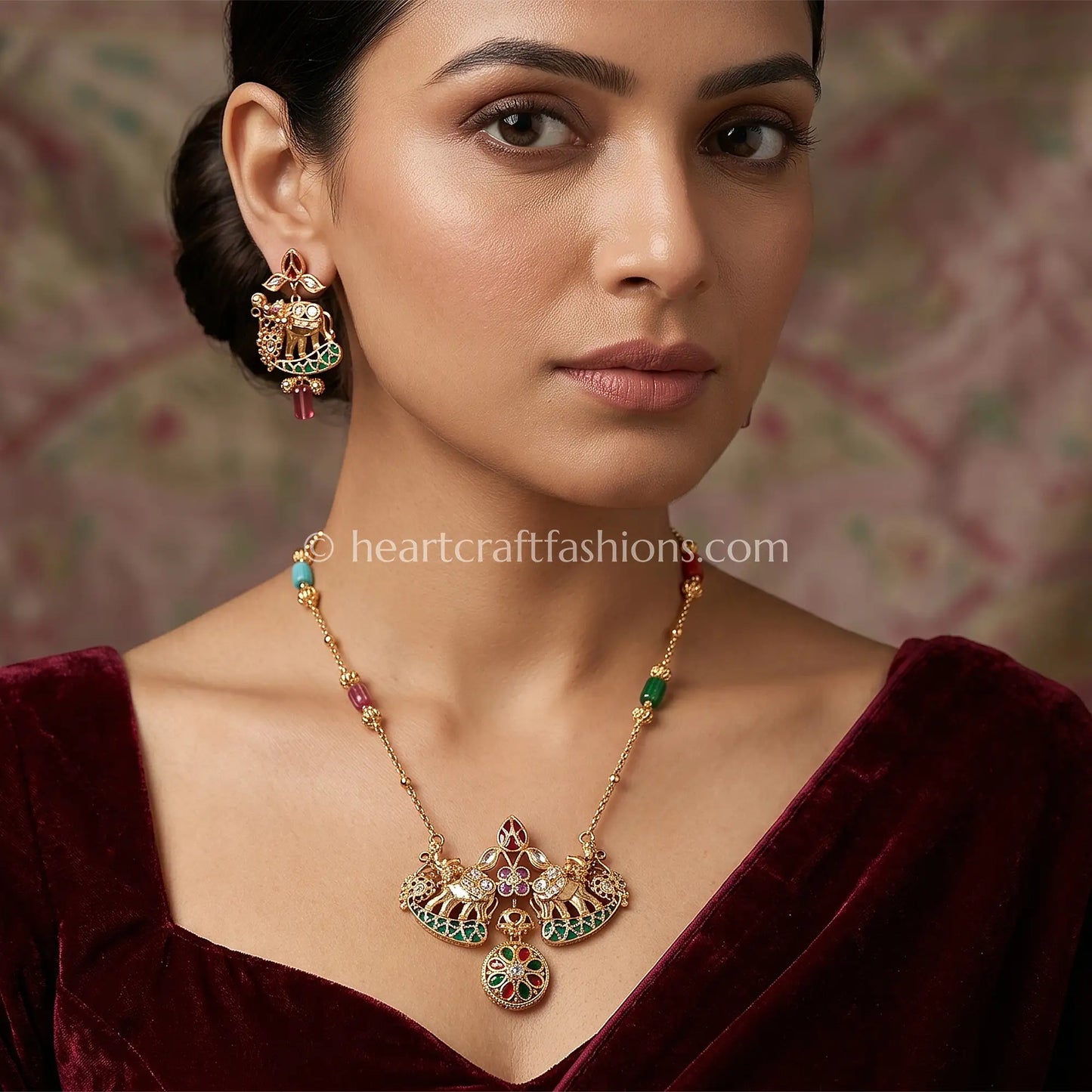 Navrang Amrapali Elephant Pendant Set