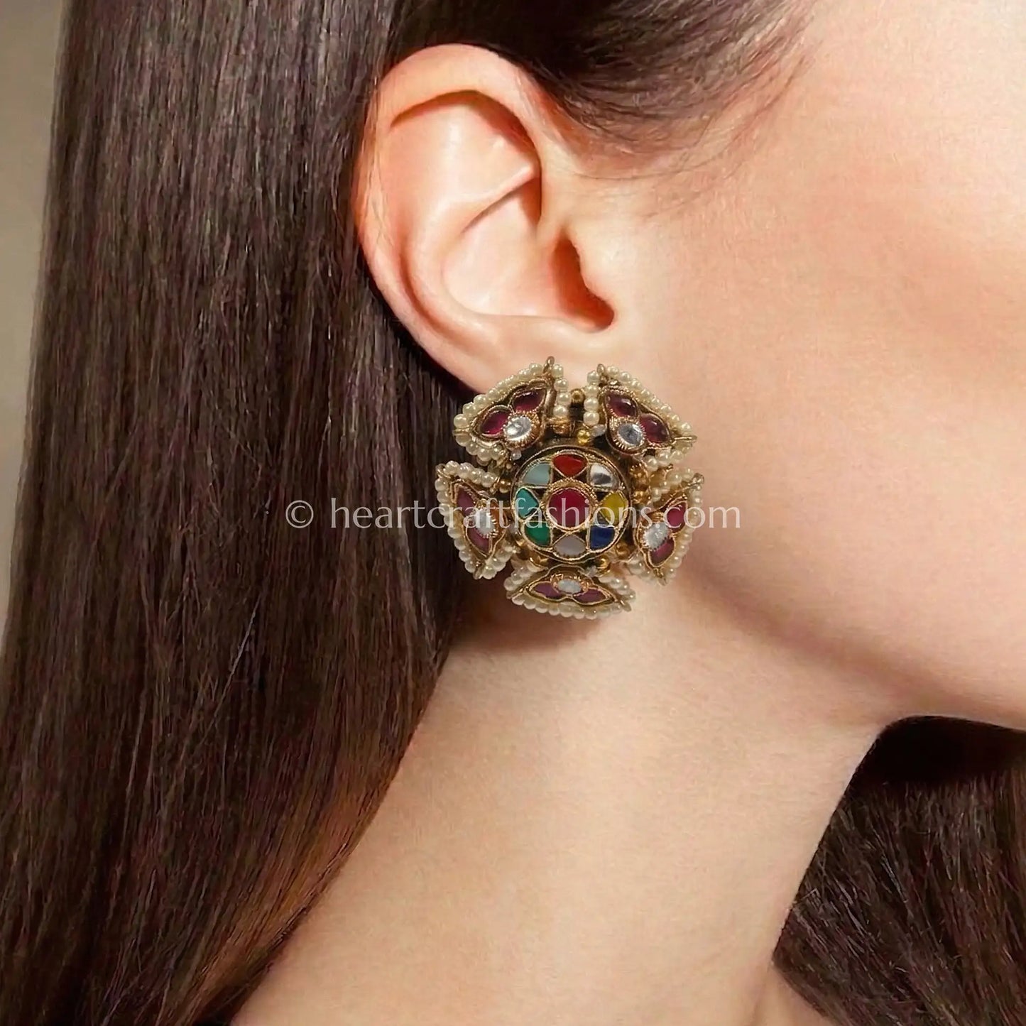 Navrang Pachi Kundan Studs