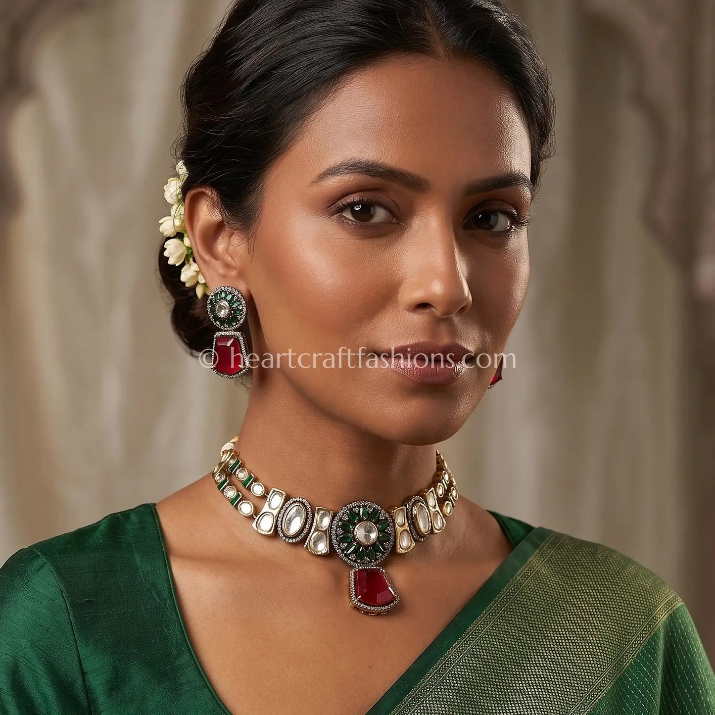 Noor-e-Rang Polki doublet Choker Set