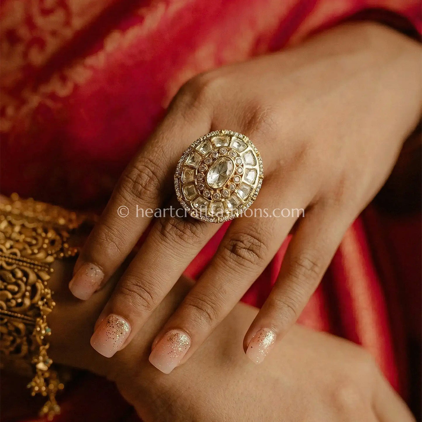 Noor Classic Moissanite Polki Ring