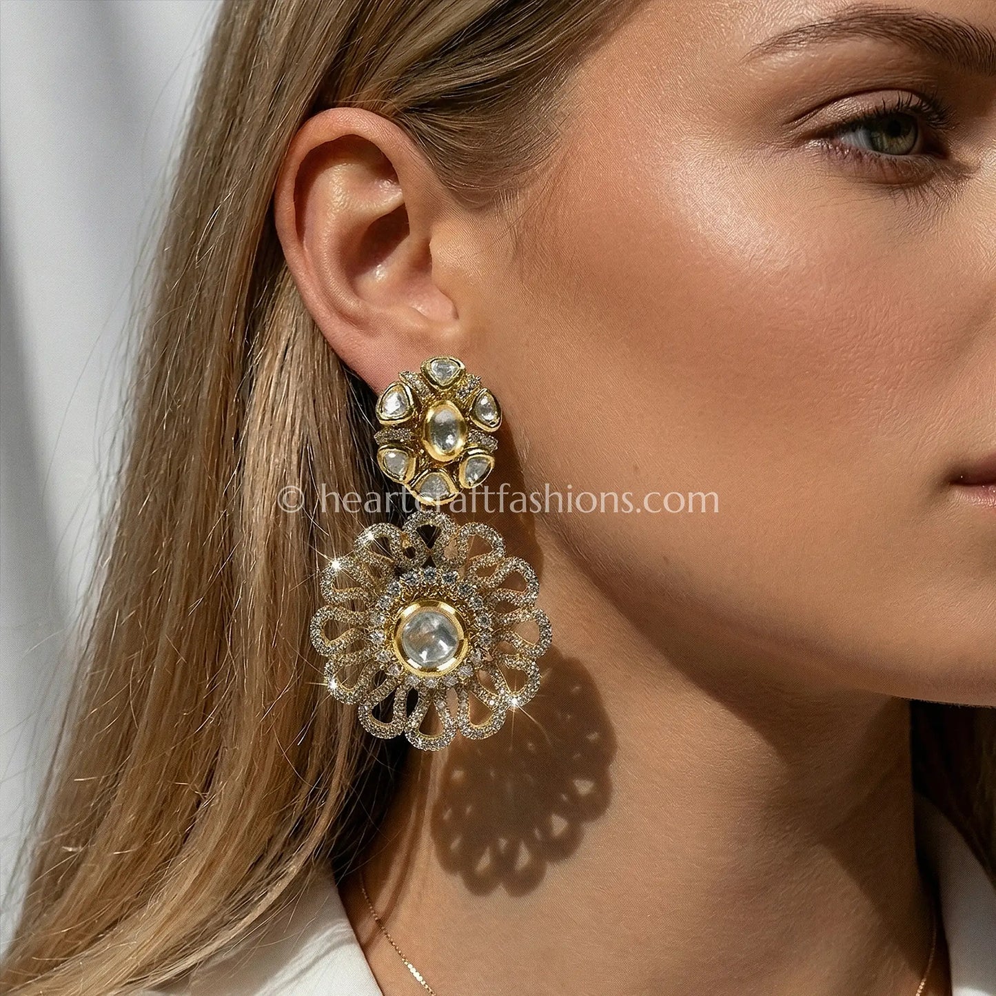 Noorika Sunehri Kundan Danglers