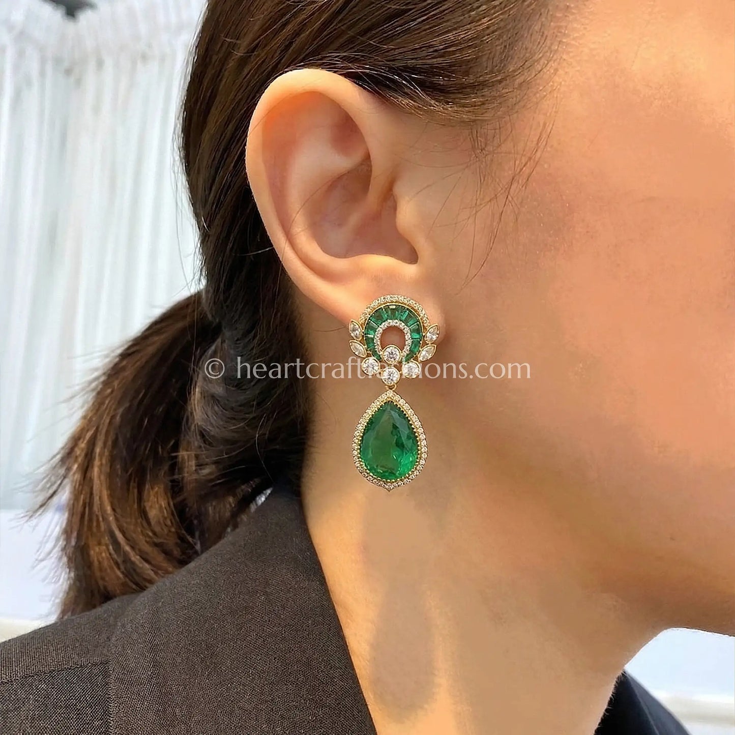Panna Dew Moissanite Doublet Earrings