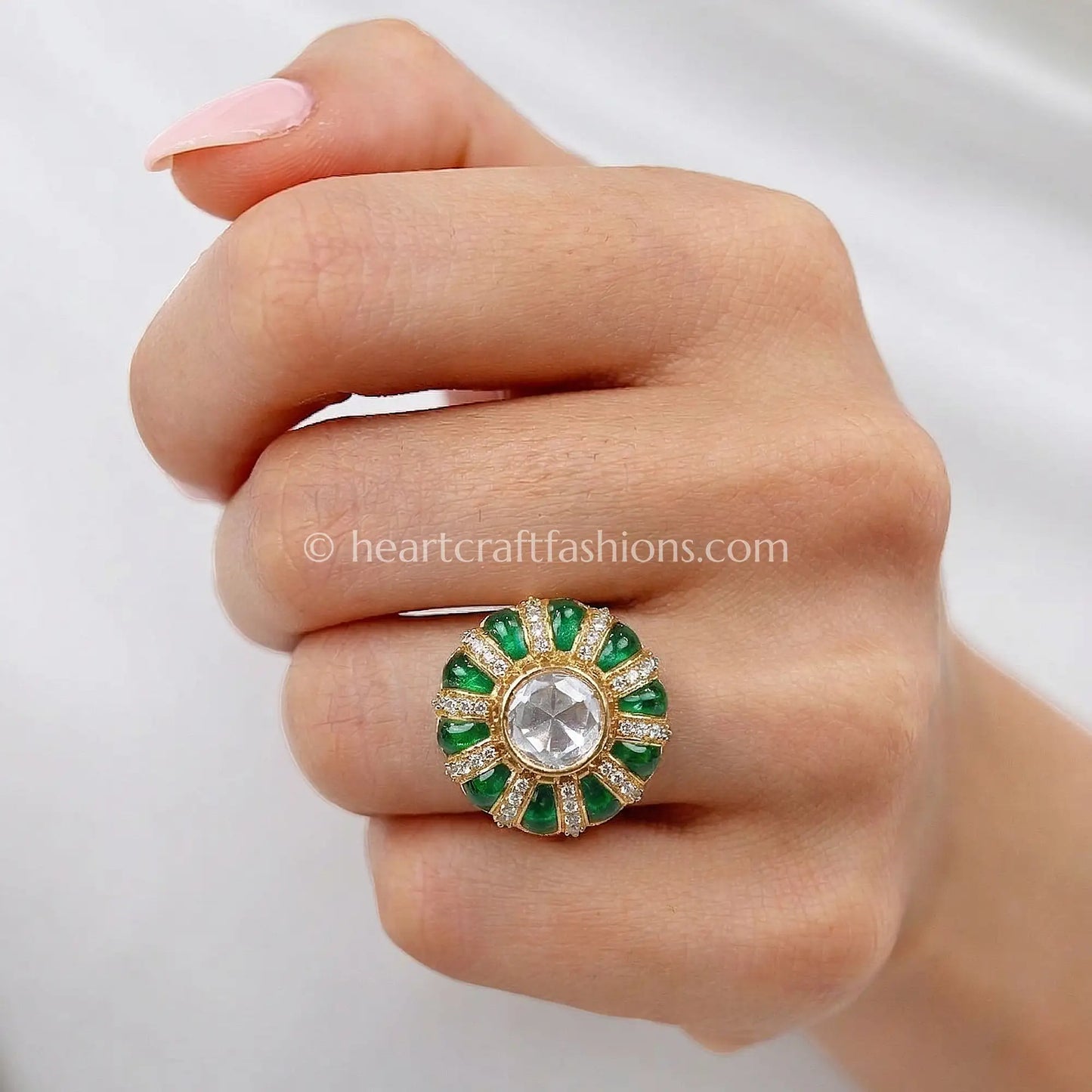 Pannaratna Sunehri Kundan Ring