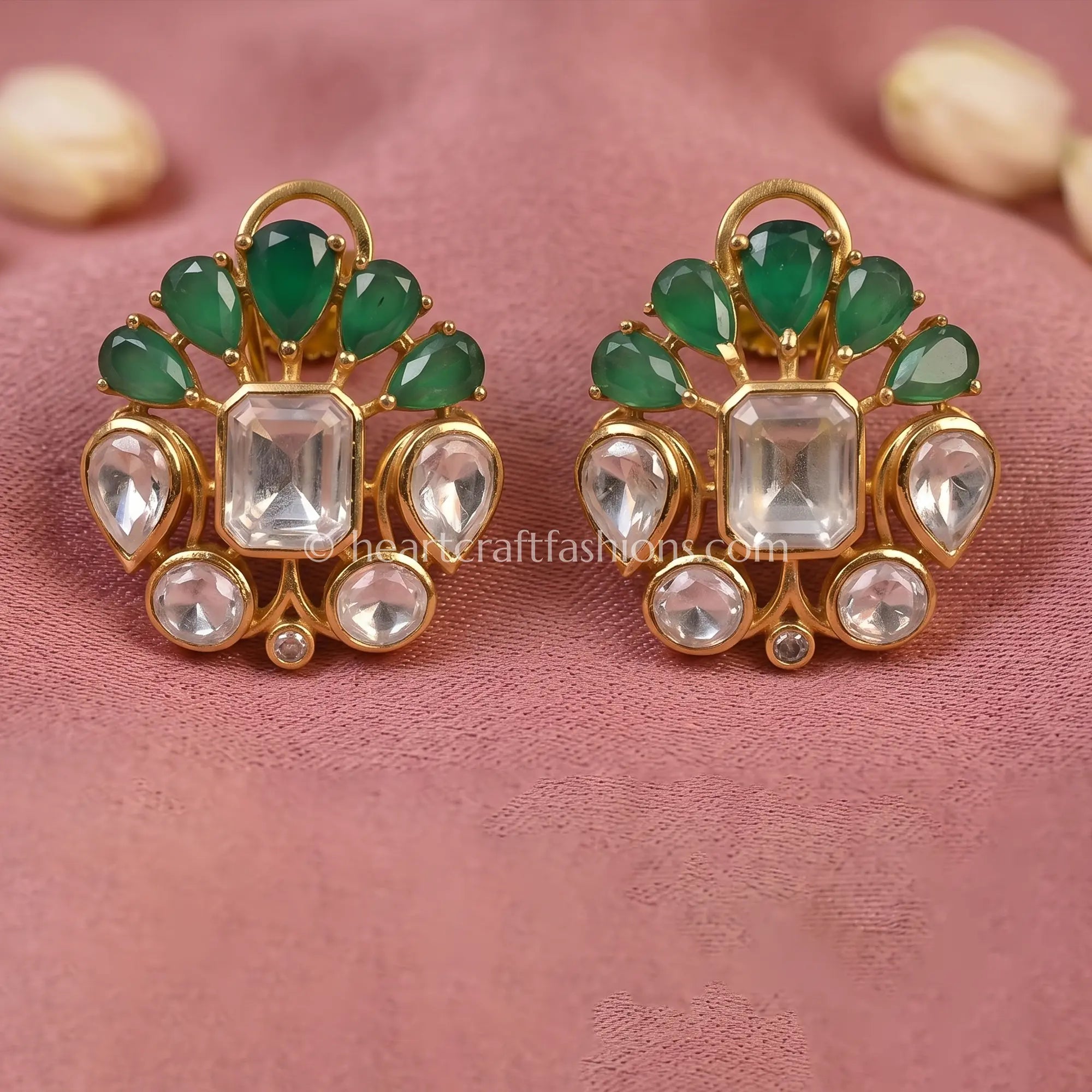 Pannika Pachi Kundan Studs