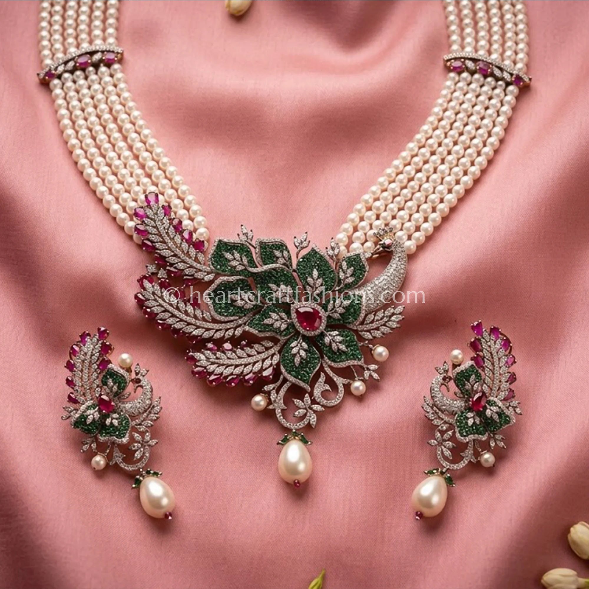 Peacock Crest Luxe Set Ruby