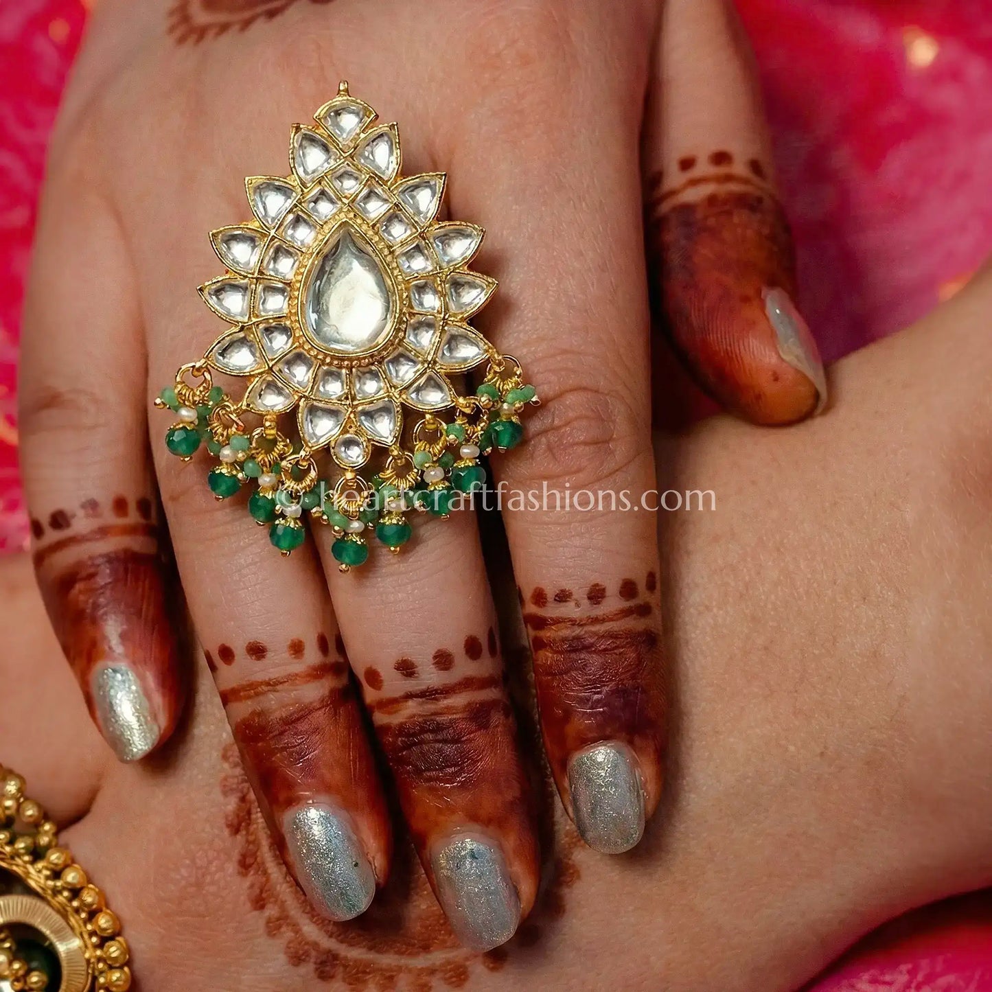 Traditional Pachi Kundan Ring