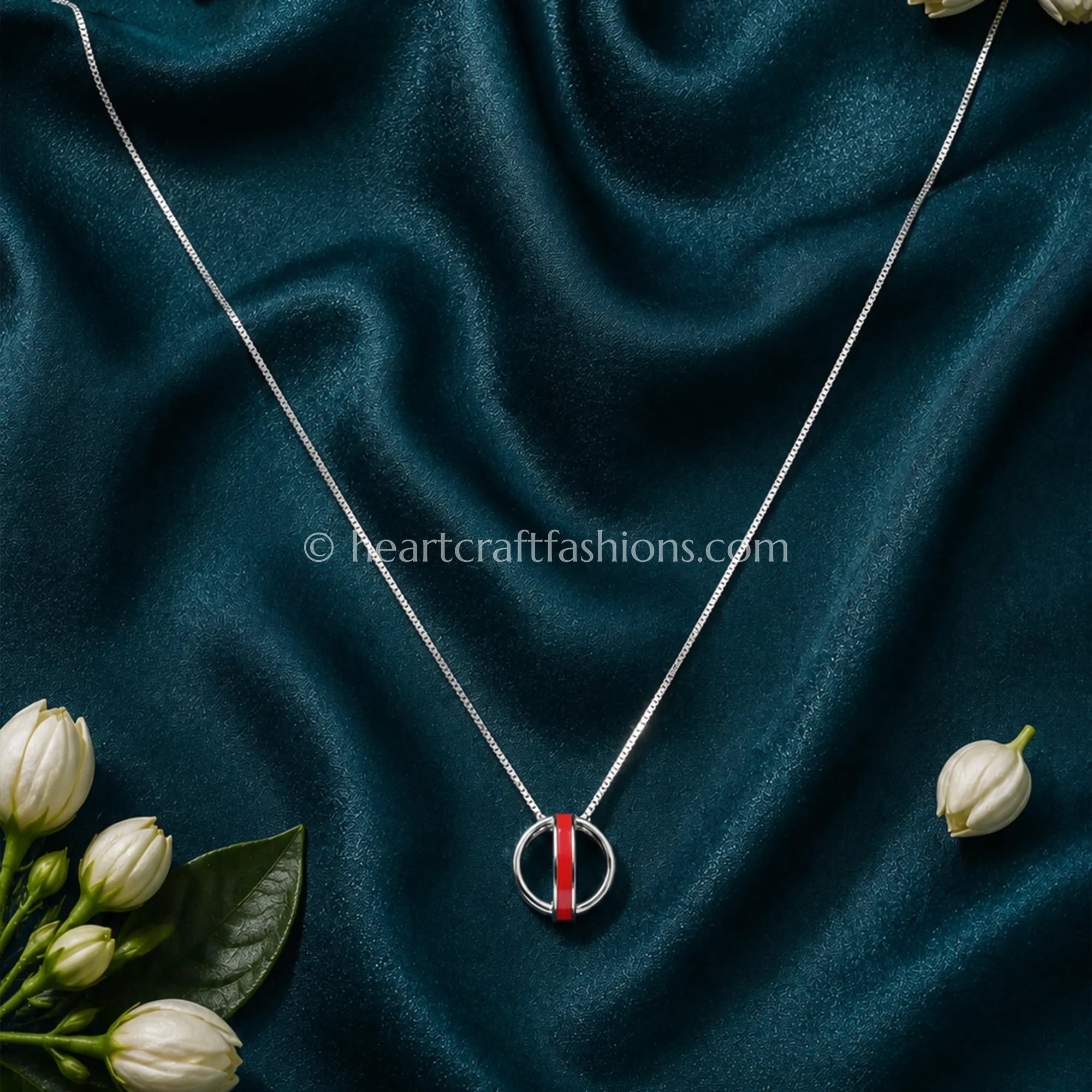 Pure Silver Gold-Accented Interlocking Orb Necklace – Hallmarked Minimalist Design